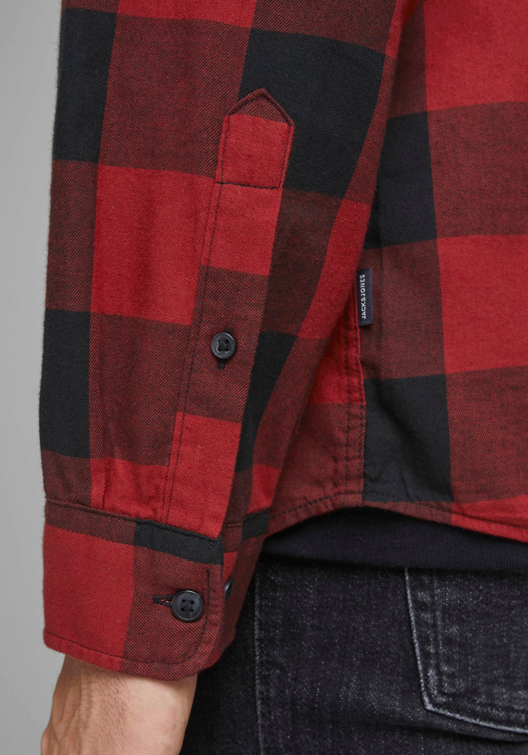 Jack & Jones Chemise à Manches Longues Gingham Twill Brick Red / Slim Fit S Homme 4