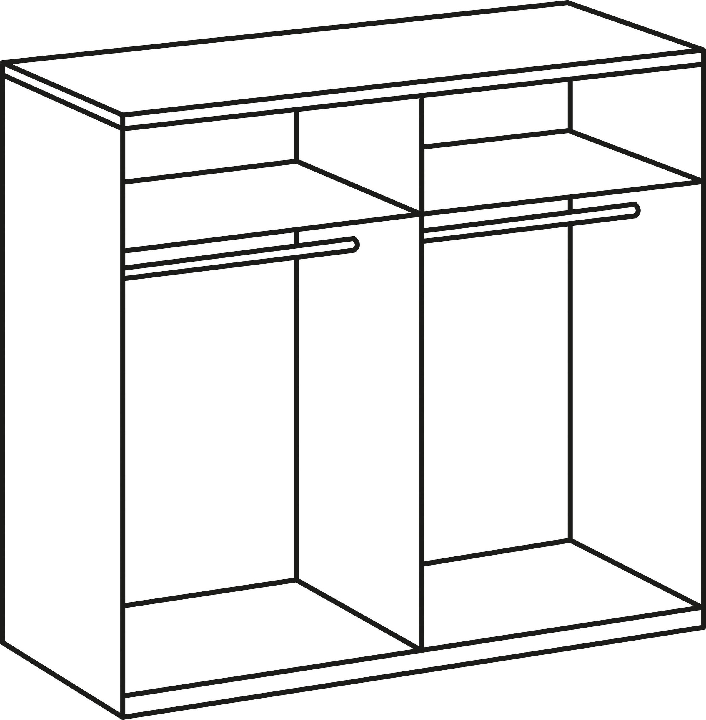 Wimex Kleiderschrank »Level by fresh to go«, mit Glas- und Spiegeltüren