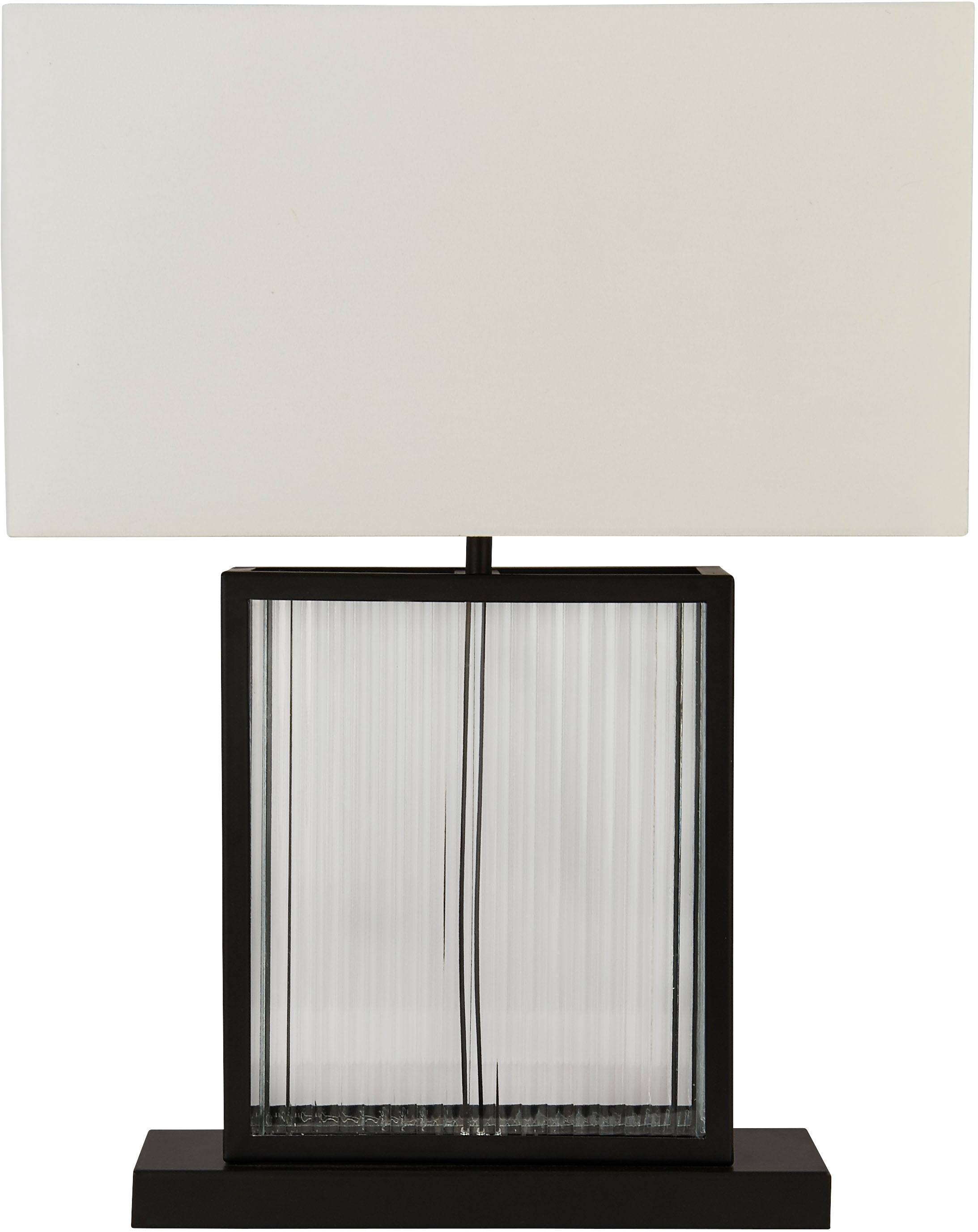 Searchlight Tischleuchte »Clarendon Table Lamp - Tempered Glass, Black & Velvet Shade« E27 1 Stk.