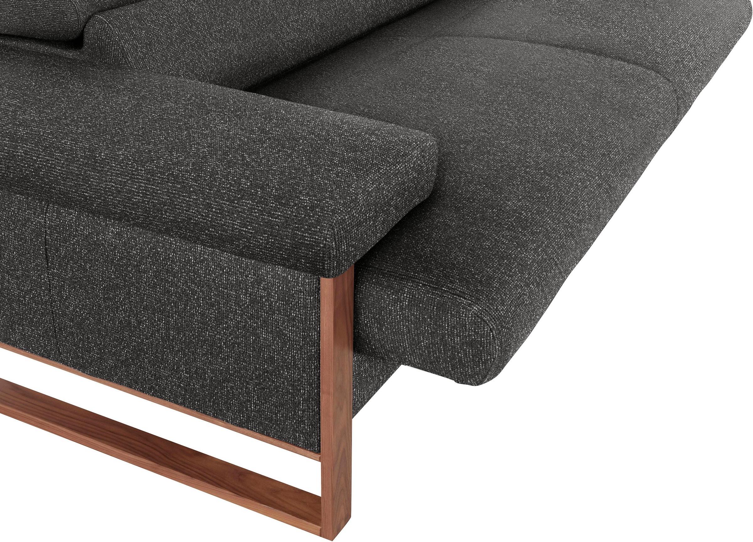 2,5-Sitzer W.SCHILLIG "finn", grau (anthrazit s22), B:230cm H:71cm T:106cm, Flachgewebe S22 (100% Polyester);Stoff S37 (100% Polyester);Longlife Xtra-Leder Z59: Glattleder mit modischer Prägung. Hautstärke 0, 9 - 1, 1 mm, Sofas, German Design Award 2016,  2