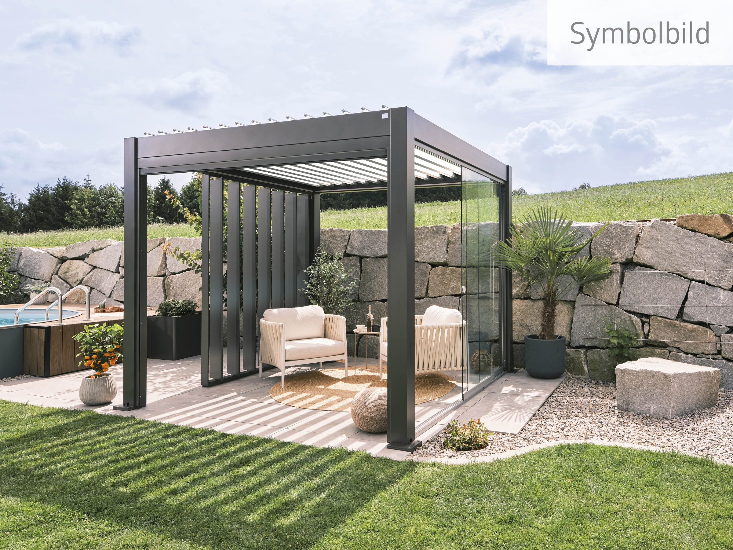 Biohort Pergola »3x3,5 m, verschiedene Farben«, 312x367,5x264 cm, ausgezeichnet mit dem Red Dot Design Award
