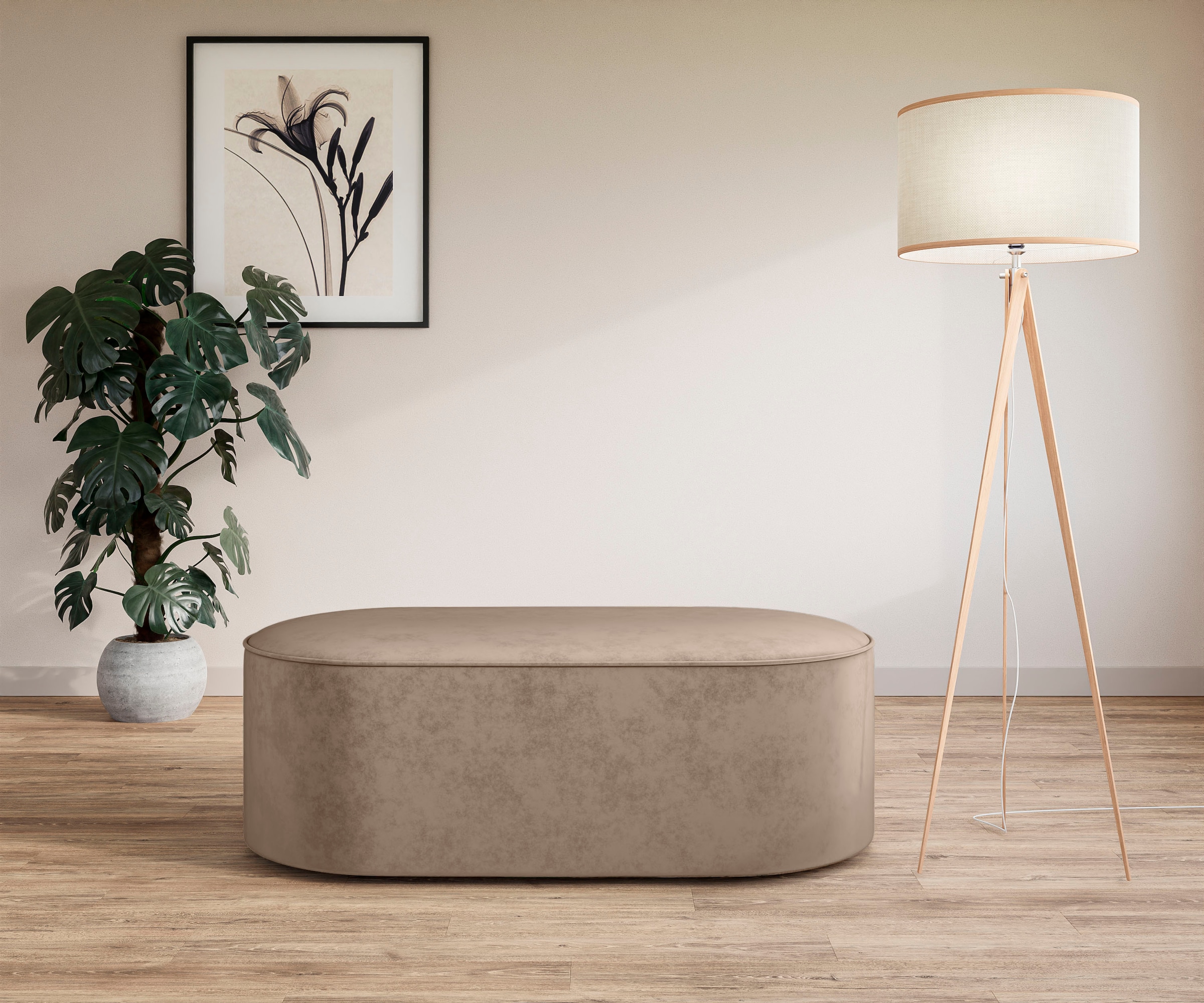 OTTO home Polsterhocker "EIVIND Sitzhocker, Maße: B/T/H: 142/70/48 cm" auch günstig online kaufen