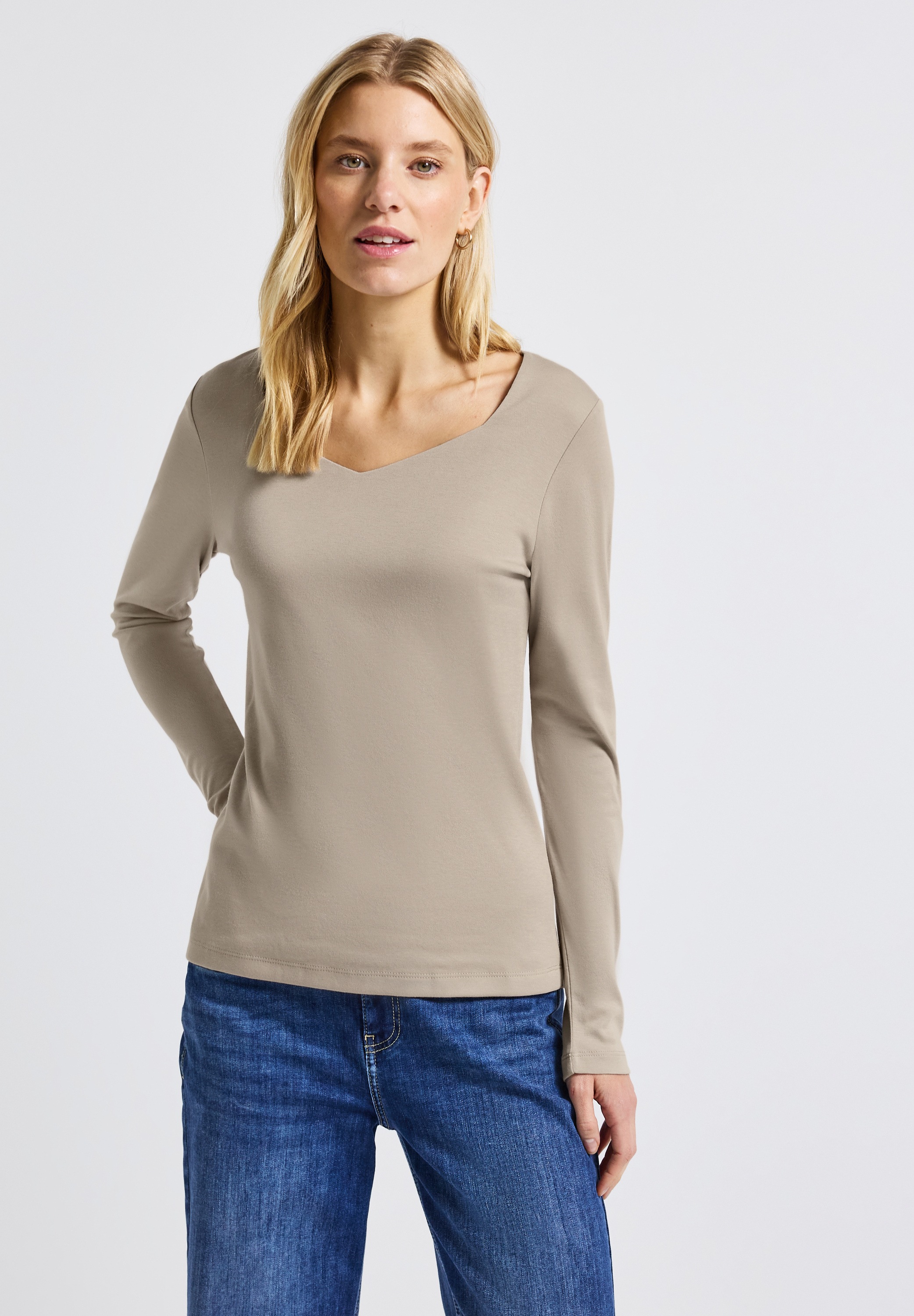 STREET ONE Langarmshirt, im soften Baumwoll-Mix günstig online kaufen