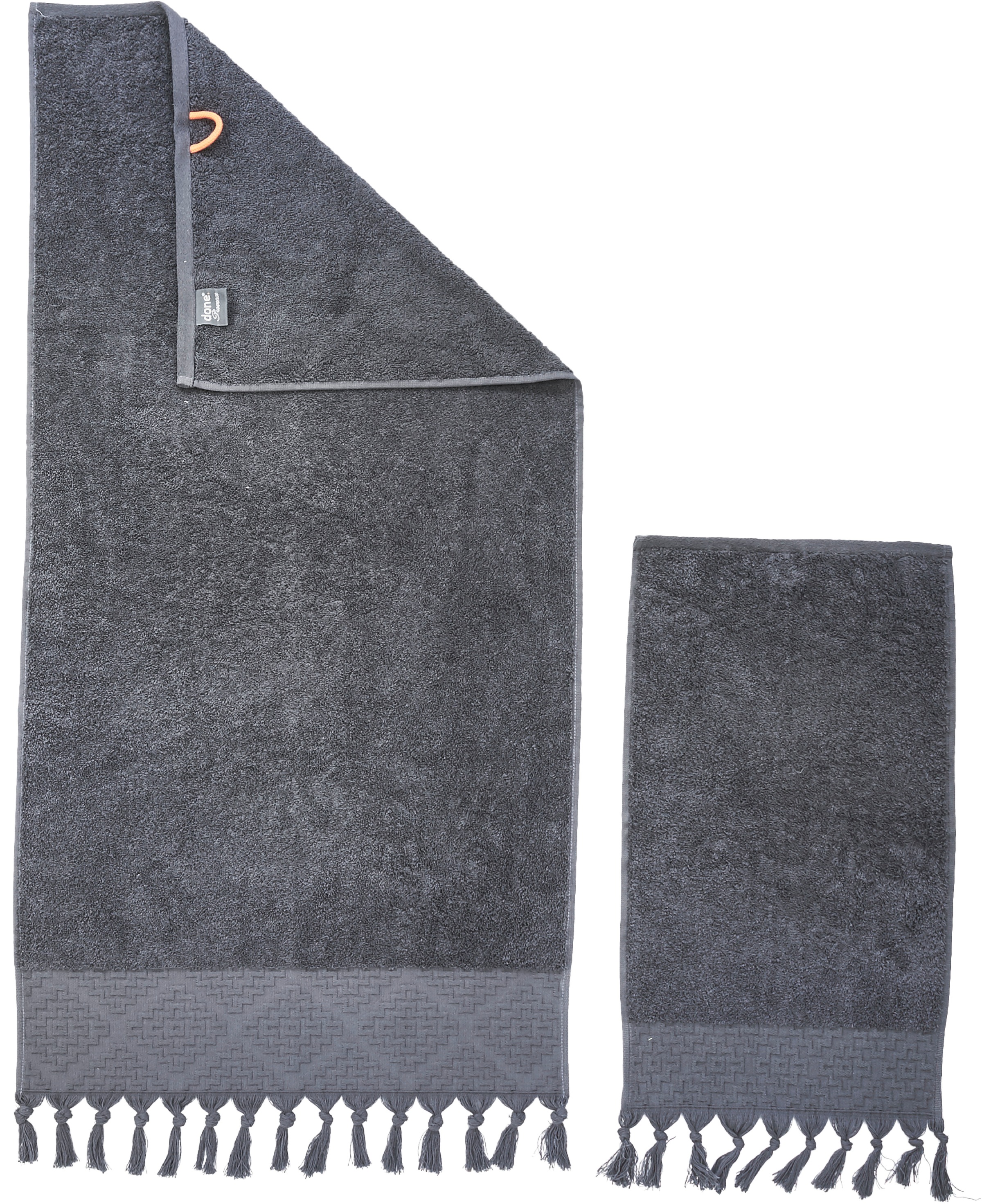 done.® Handtuch Set »Provence Bohéme«, (Set, 4 St., 2 Gästetücher (30x50 cm)-2 Handtücher (50x100 cm), Uni Farben, Boho-Style, Borte, verschiedene Set Varianten erhältlich