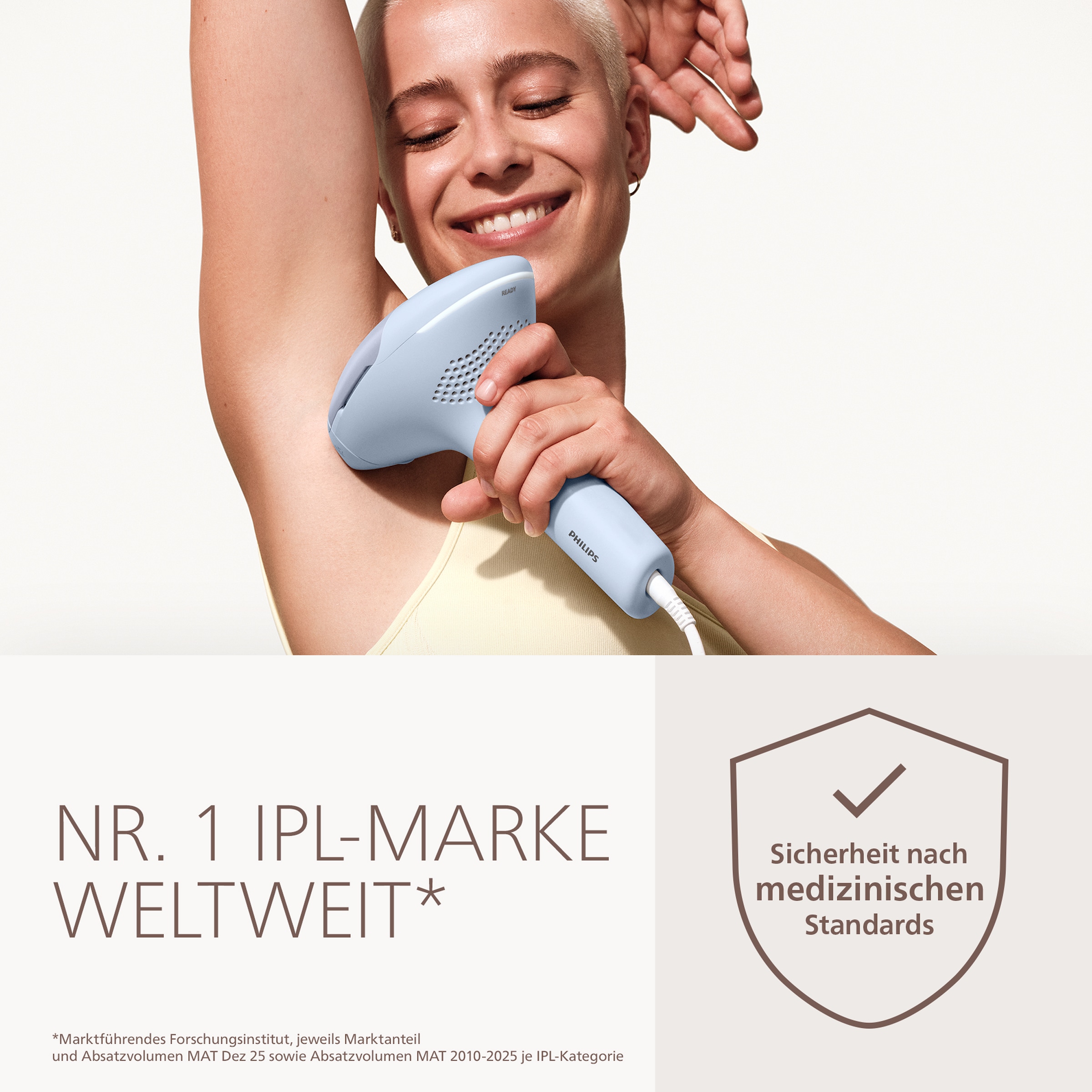 Philips IPL-Haarentferner »Philips Lumea Series 9900 Pro BRC333/00« 3 Aufsätze (Körper, Gesicht, empfindliche Bereiche), Audioführung