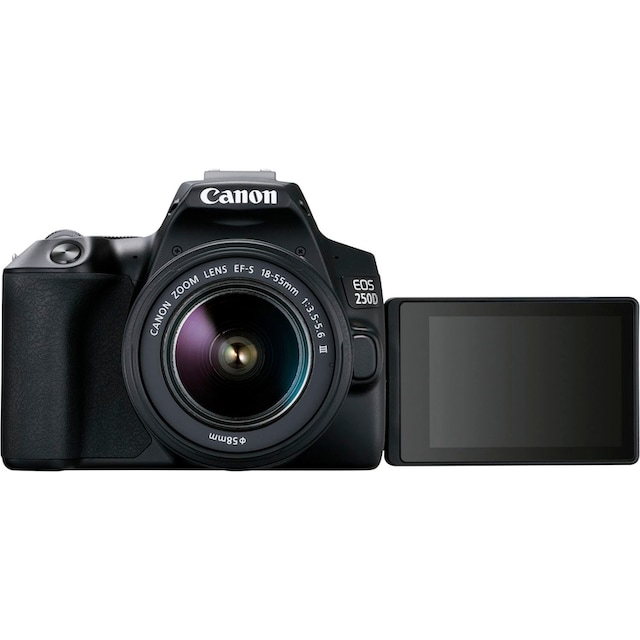 Canon Systemkamera »250D + EF-S 18-55mm f/3.5-5.6 III + SB130 Kit«, EF-S 18-55mm  f/3.5-5.6 III, 24,1 MP, Bluetooth-WLAN | BAUR