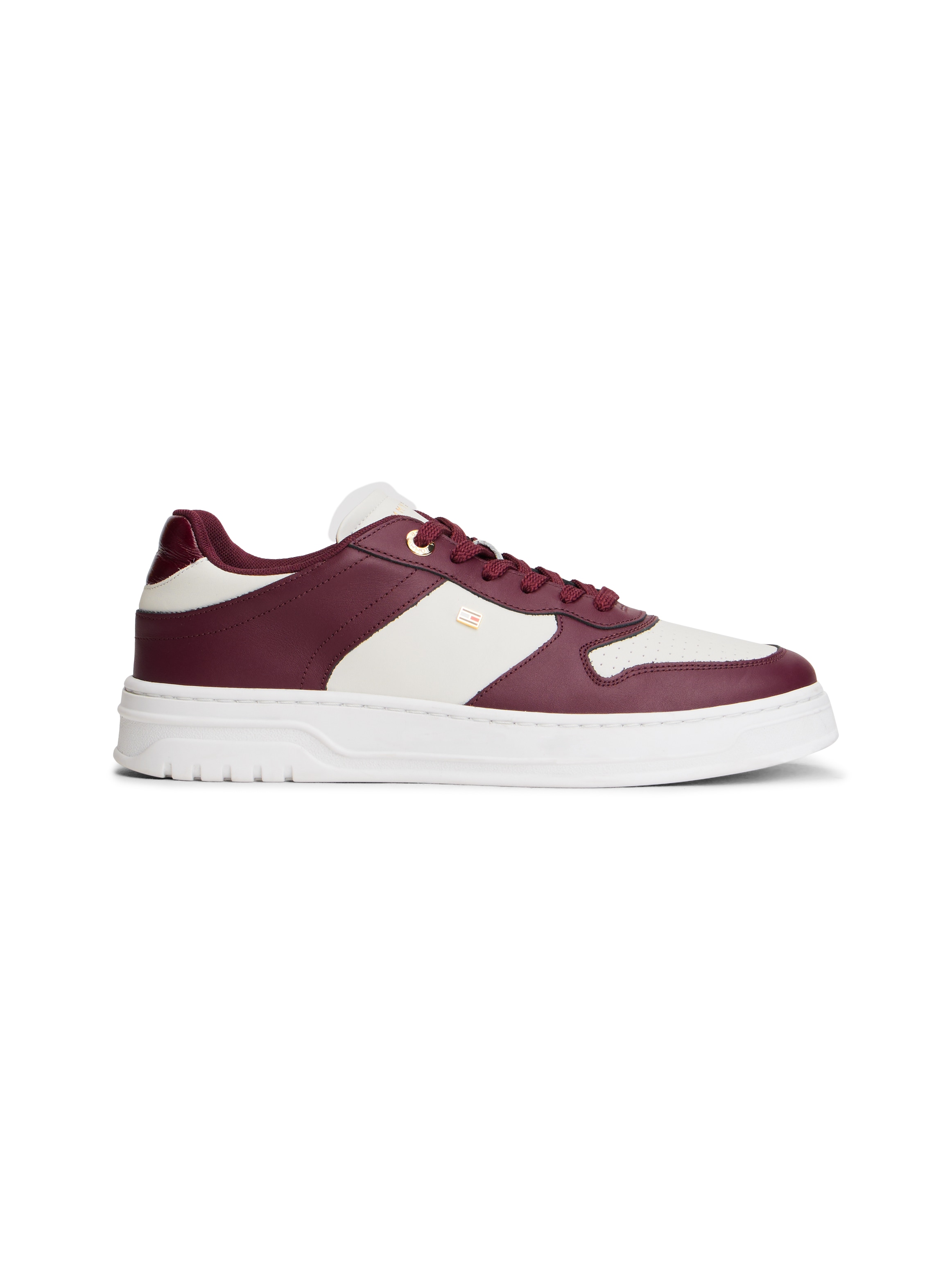 Tommy Hilfiger Plateausneaker »TH SPORTY CUPSOLE LEATHER«, Freizeitschuh, Halbschuh, Schnürschuh mit seitlichem Logo