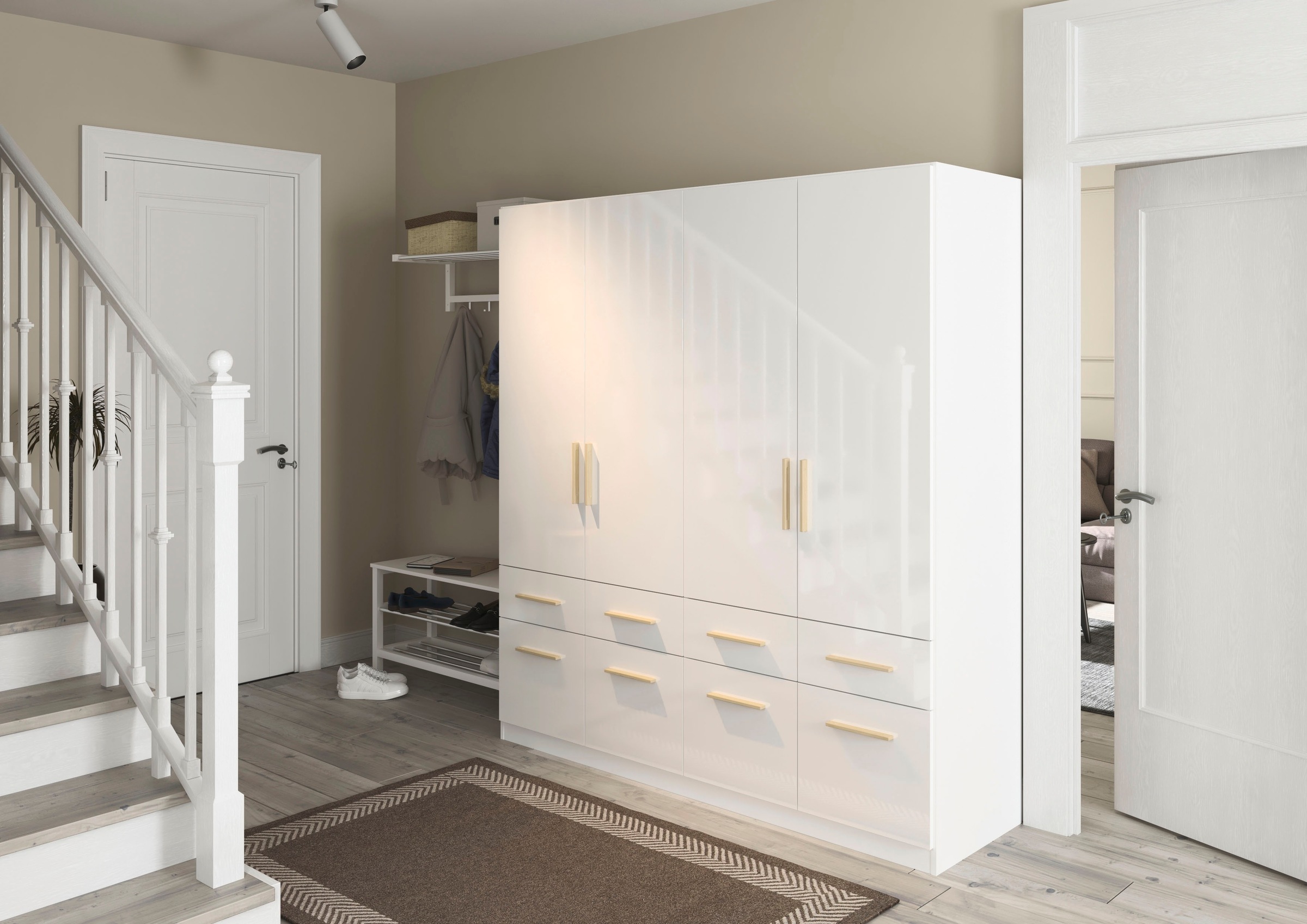 rauch Drehtürenschrank »Kleiderschrank Schrank Garderobe Schlafzimmerschrank CELLE«, in 4 Breiten und 2 Höhen, optional mit Schubkästen MADE IN GERMANY