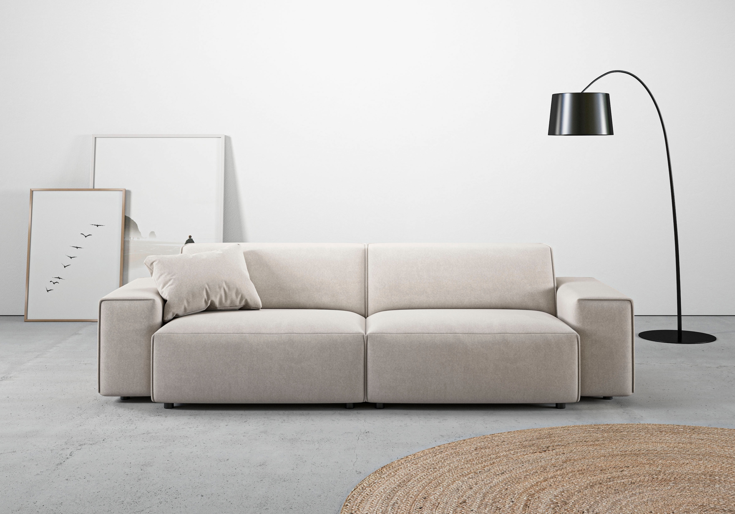 andas Big-Sofa "Glimminge auch in Breitcord, Feincord + Easy care-Bezug,", besondere Kedernähte Zierkissen