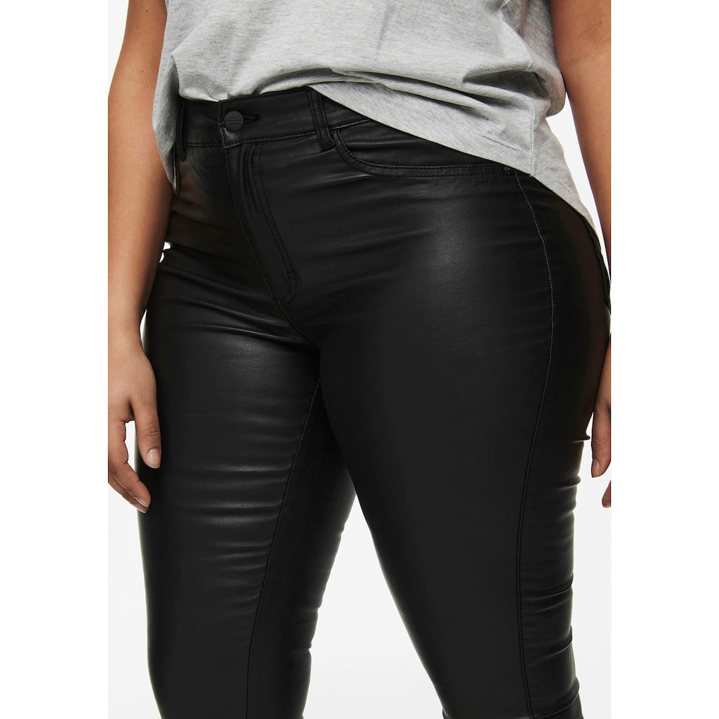 ONLY CARMAKOMA Skinny-fit-Jeans »CARPUNK REG SK COATED PANTS«, mit edel glänzender Beschichtung