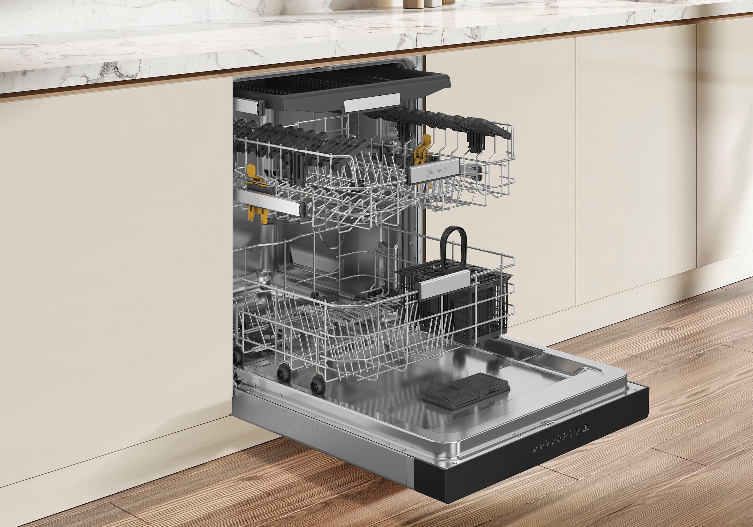BAUKNECHT Unterbaugeschirrspüler »OBUC Ecosilent2 8650« 8,9 l 14 tlg. Maßgedecke ActiveDry – automatische Türöffnung, 2+2 Herstellergarantie