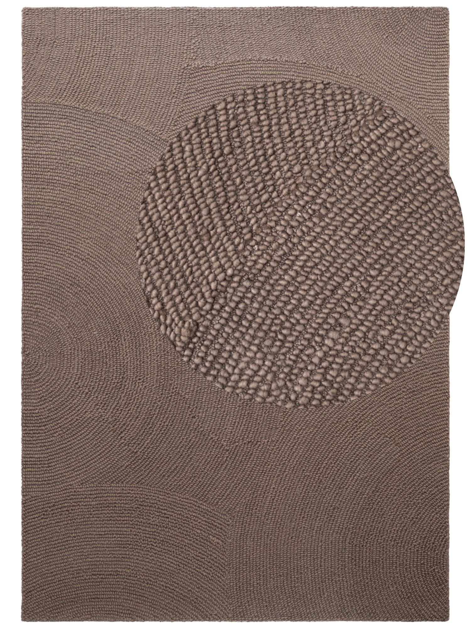 THE RUGS Eleni Wool Rug Hand Tufted Wool Geometric Area Rug Scandinavian Style in Brown | Size: 120cm x 180cm
