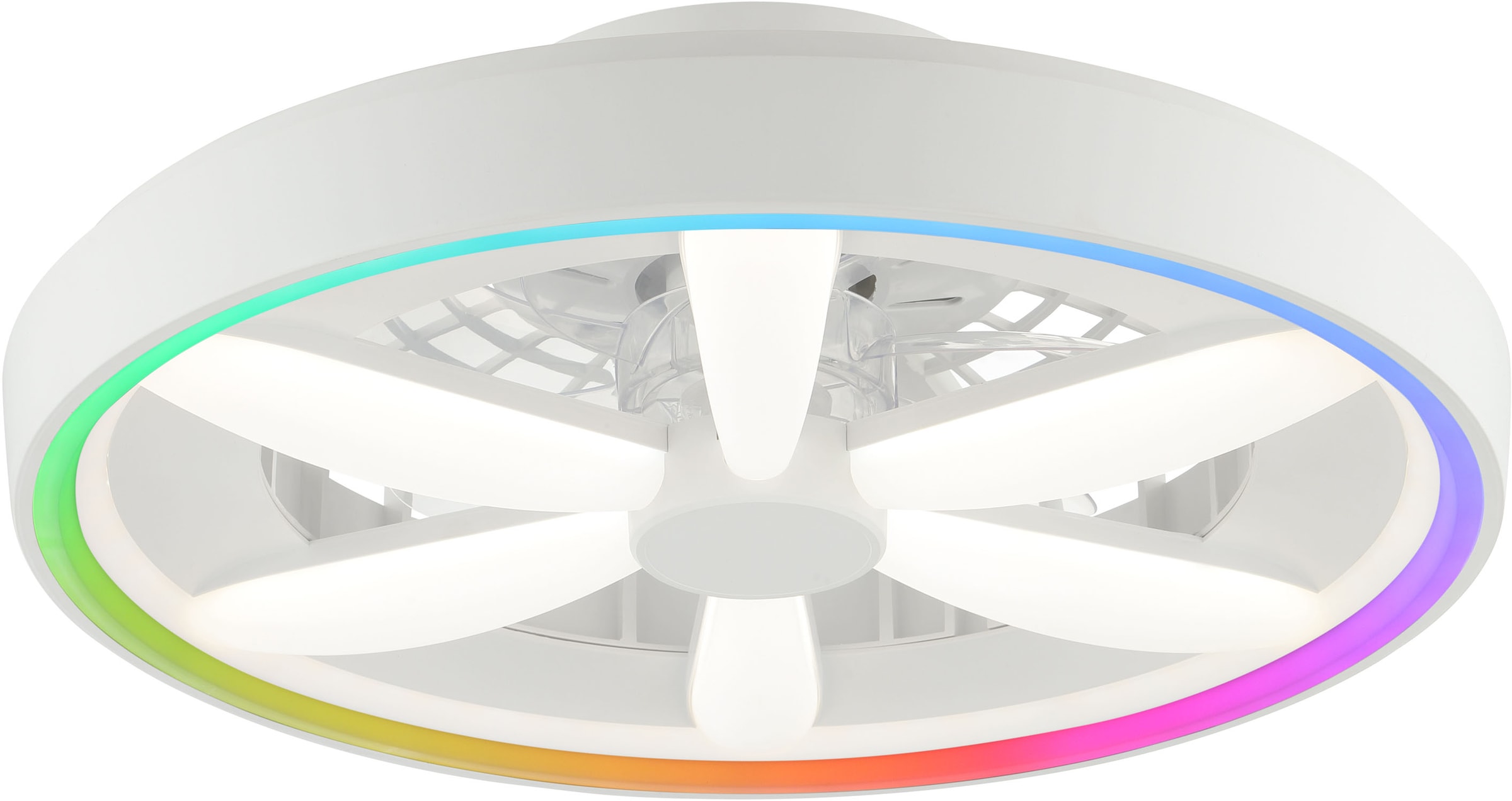 Hanseatic LED Deckenleuchte »DLV2205«, 1 flammig, Leuchtmittel LED-Modul | LED fest integriert, LED Ventilator, Ø 48 cm, 6400 lm, dimmbar, Fernbedienung, weiß