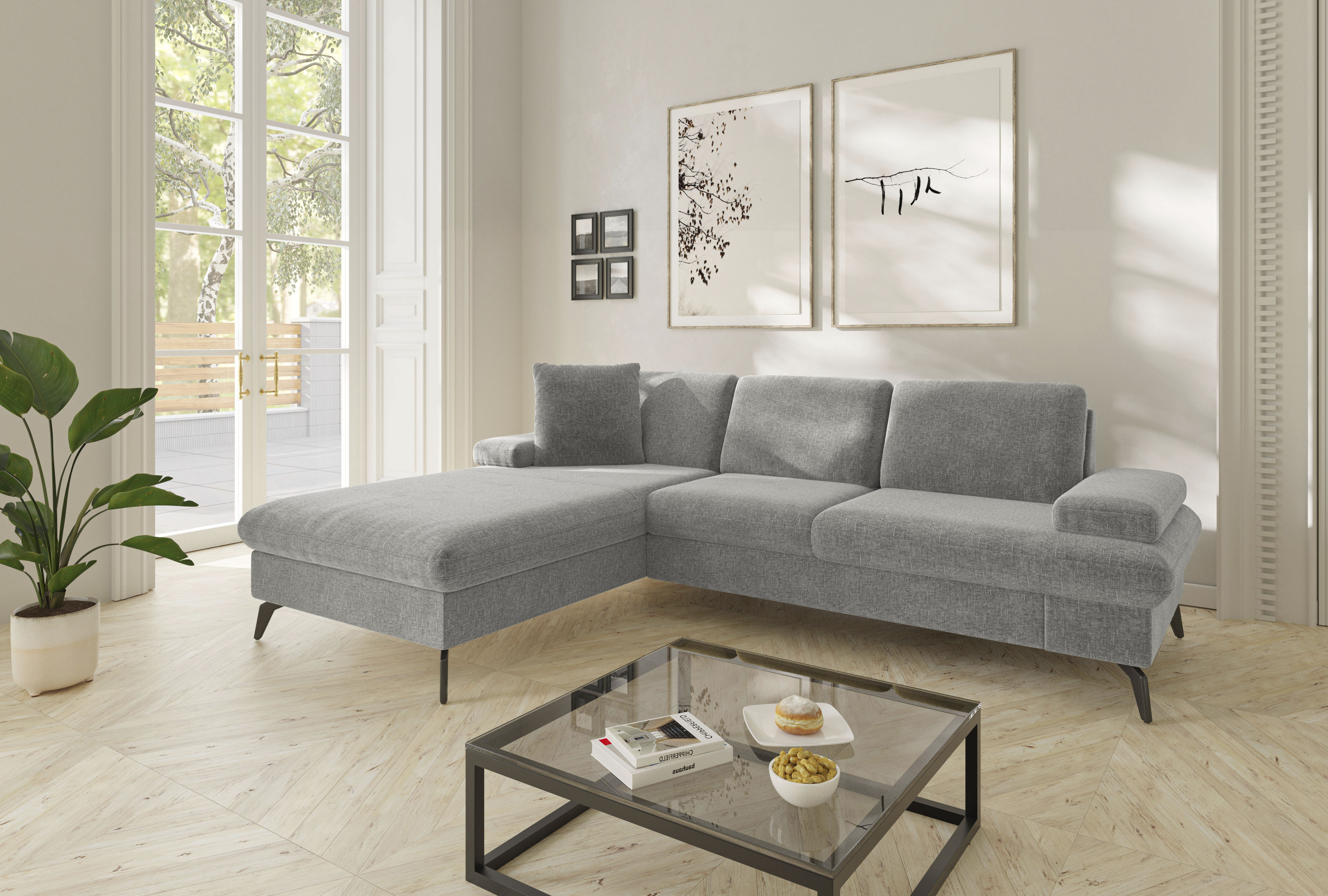 sit&more Ecksofa "Morris Jubi L-Form, B: 247 cm" mit Armteilfunktion & 1 Zierkissen, optional Schlaffunktion