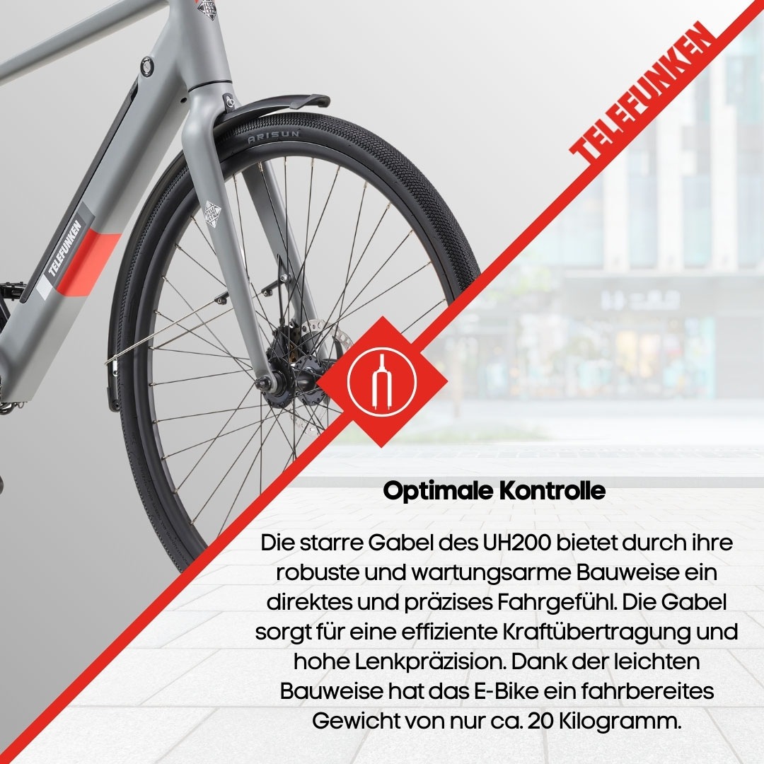 Telefunken E-Bike »UH200«, 7 Gang, Shimano, Heckmotor 250 W, (28 Zoll, Straßenzulassung, Scheibenbremsen), Pedelec, Elektrofahrrad für Herren u. Damen, Urbanbike, Cityrad