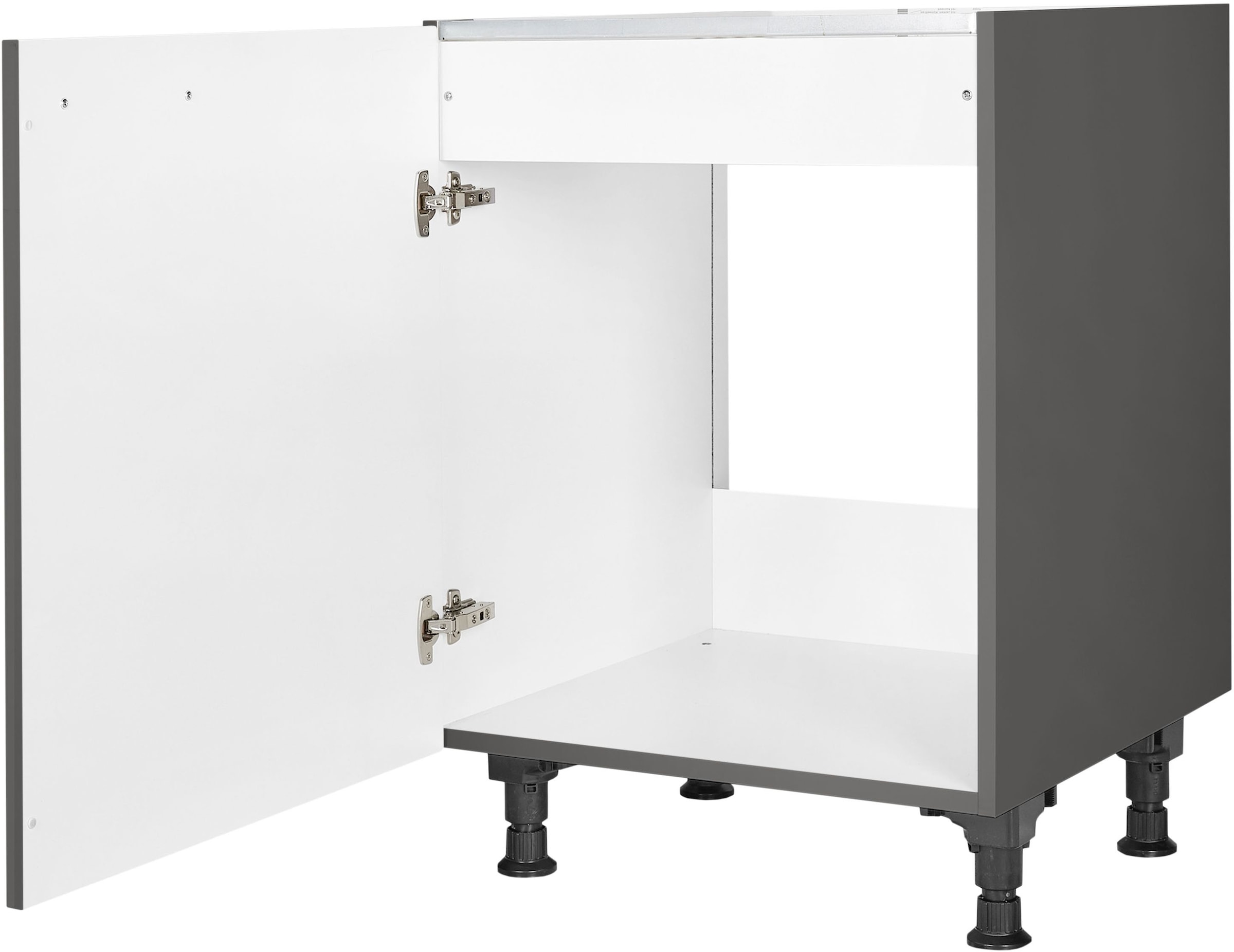 nobilia® Spülenschrank »"Flash", Ausrichtung wählbar, vormontiert, in den Breiten«, 45 und 60 cm, mit höhenverstellbaren Sockelfüßen