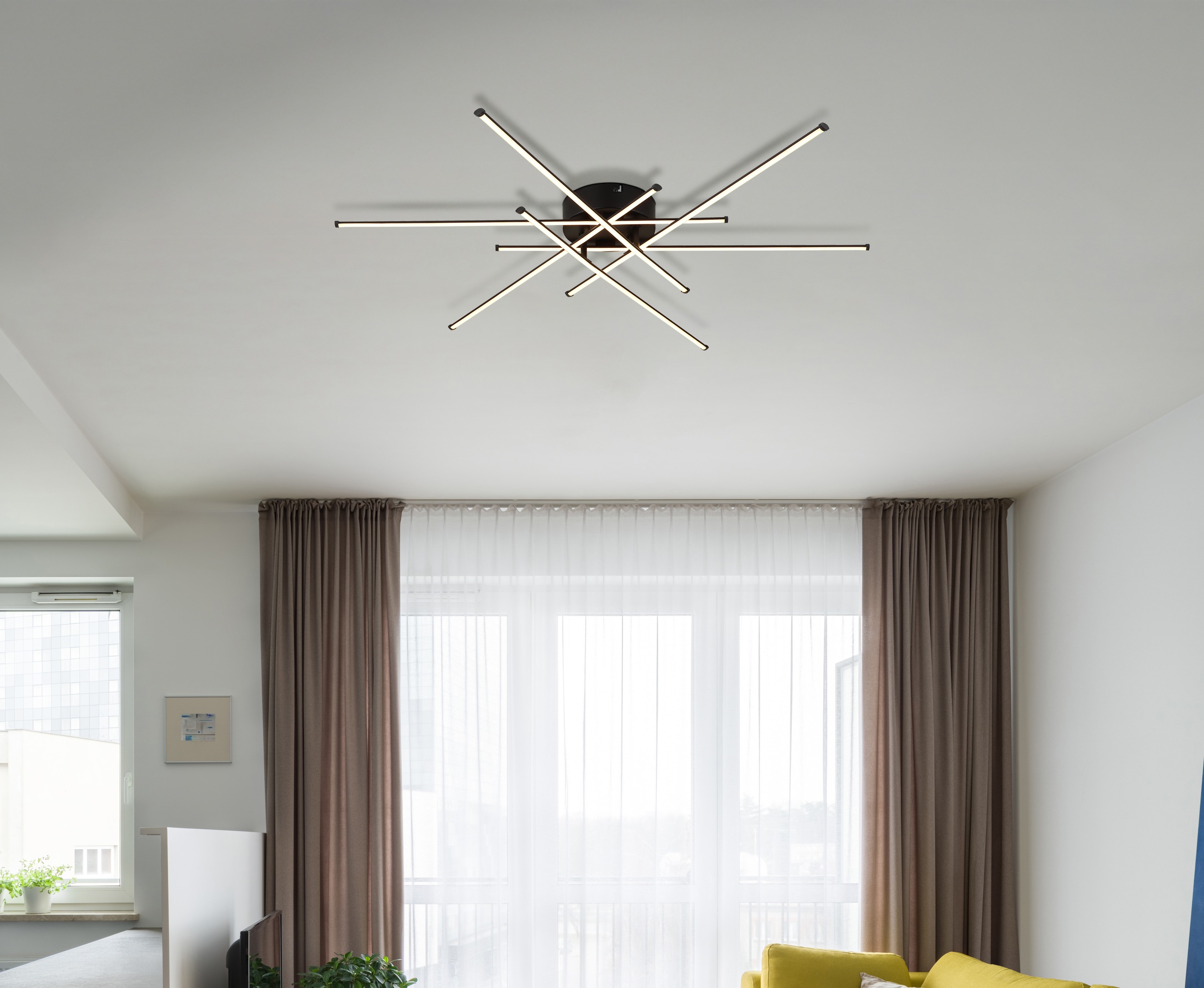 GLOBO LIGHTING Deckenleuchte »LAWSON« LED-Modul 1 Stk. Warmweiß Deckenlampe Wohnzimmer-Leuchte Schlafzimmer-Leuchte Flur Küche