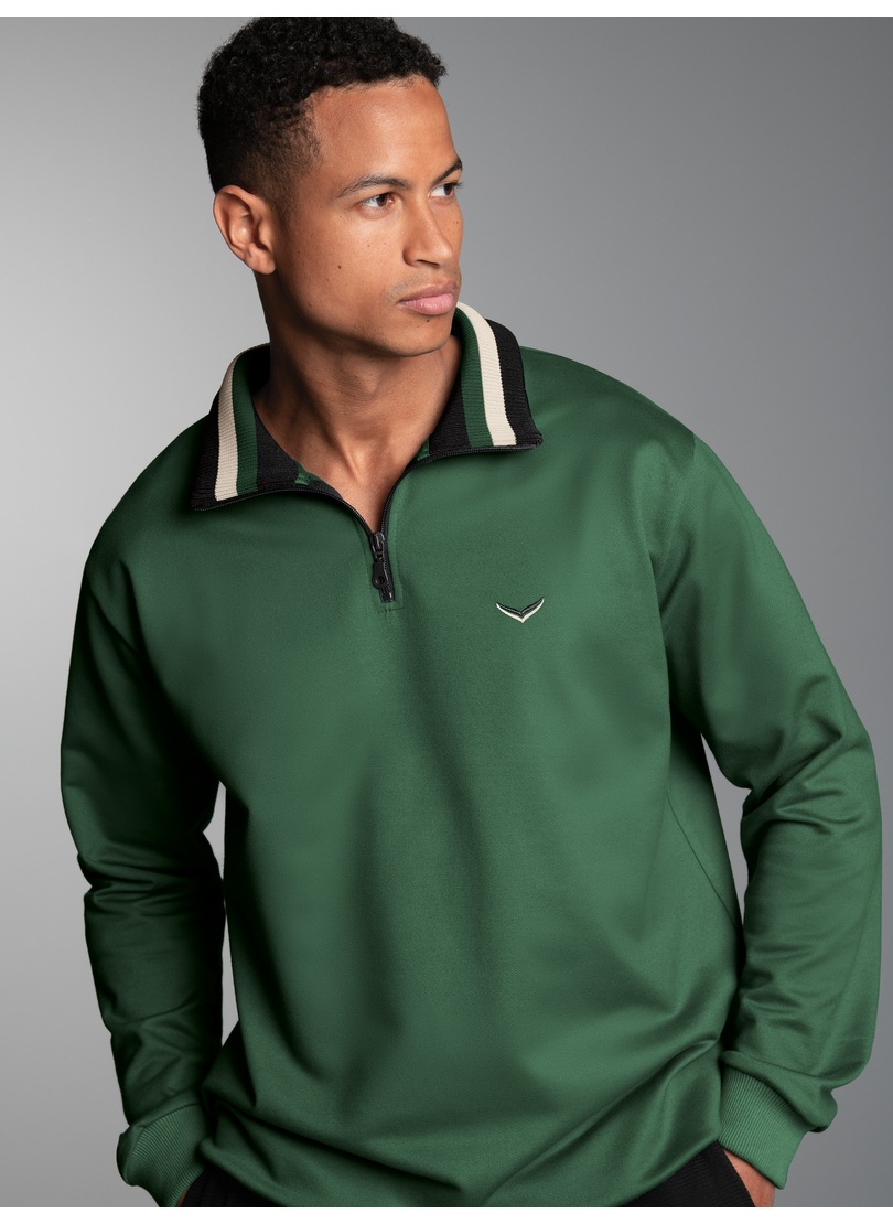 Thumbnail - Trigema Sweatshirt "TRIGEMA Troyer mit kontrastfarbigen Elementen"