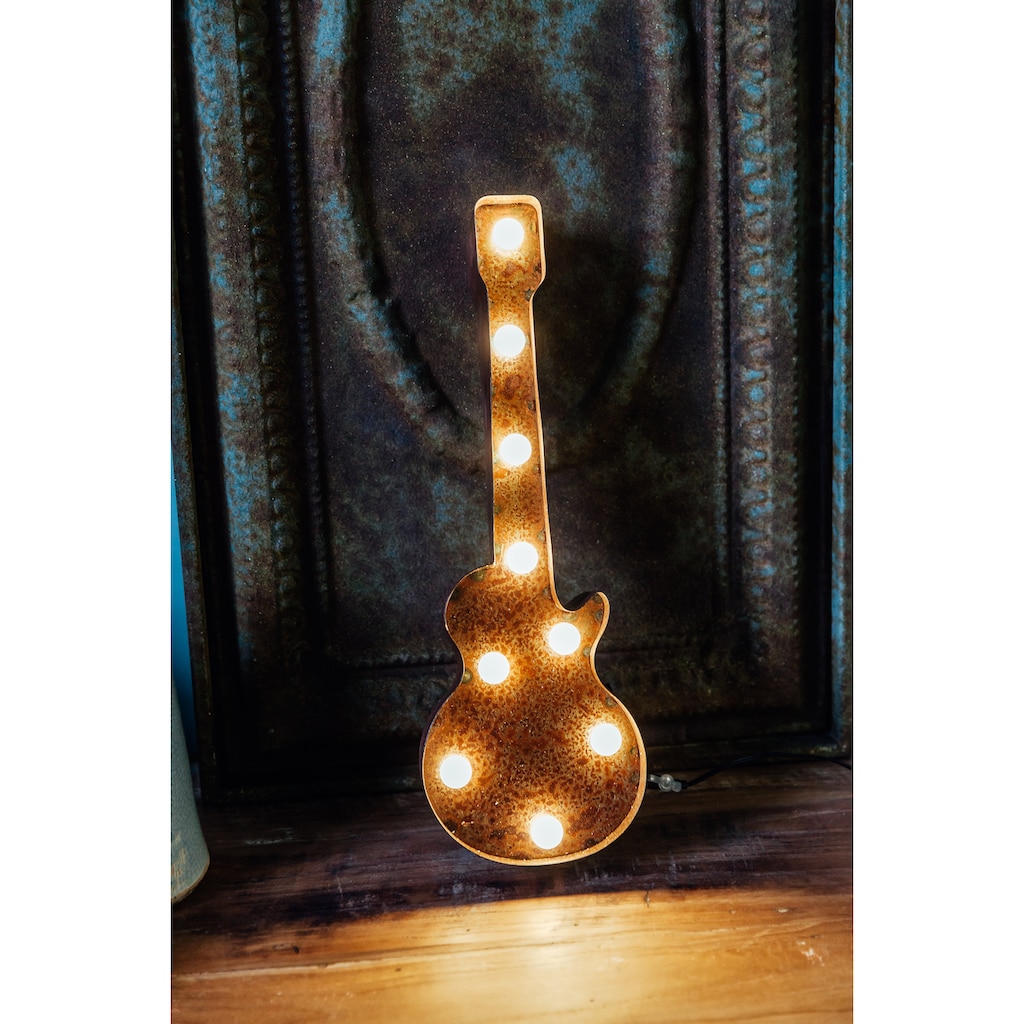 MARQUEE LIGHTS LED Dekolicht »Old Guitar«, 9 flammig-flammig