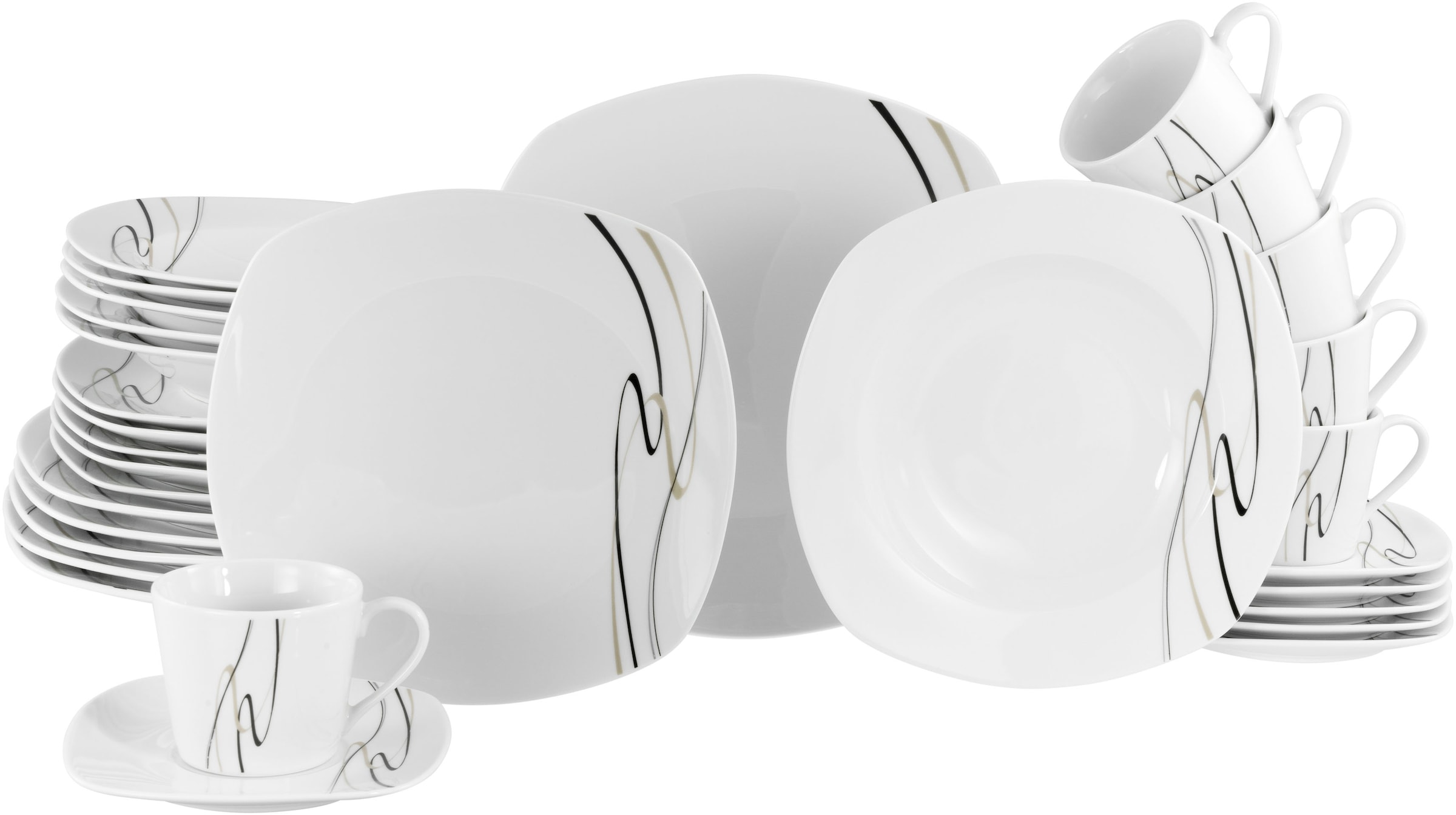 CreaTable Kombiservice "Amelie Piazza, Kombi-Service 30-tlg" Elegant, Schwu günstig online kaufen