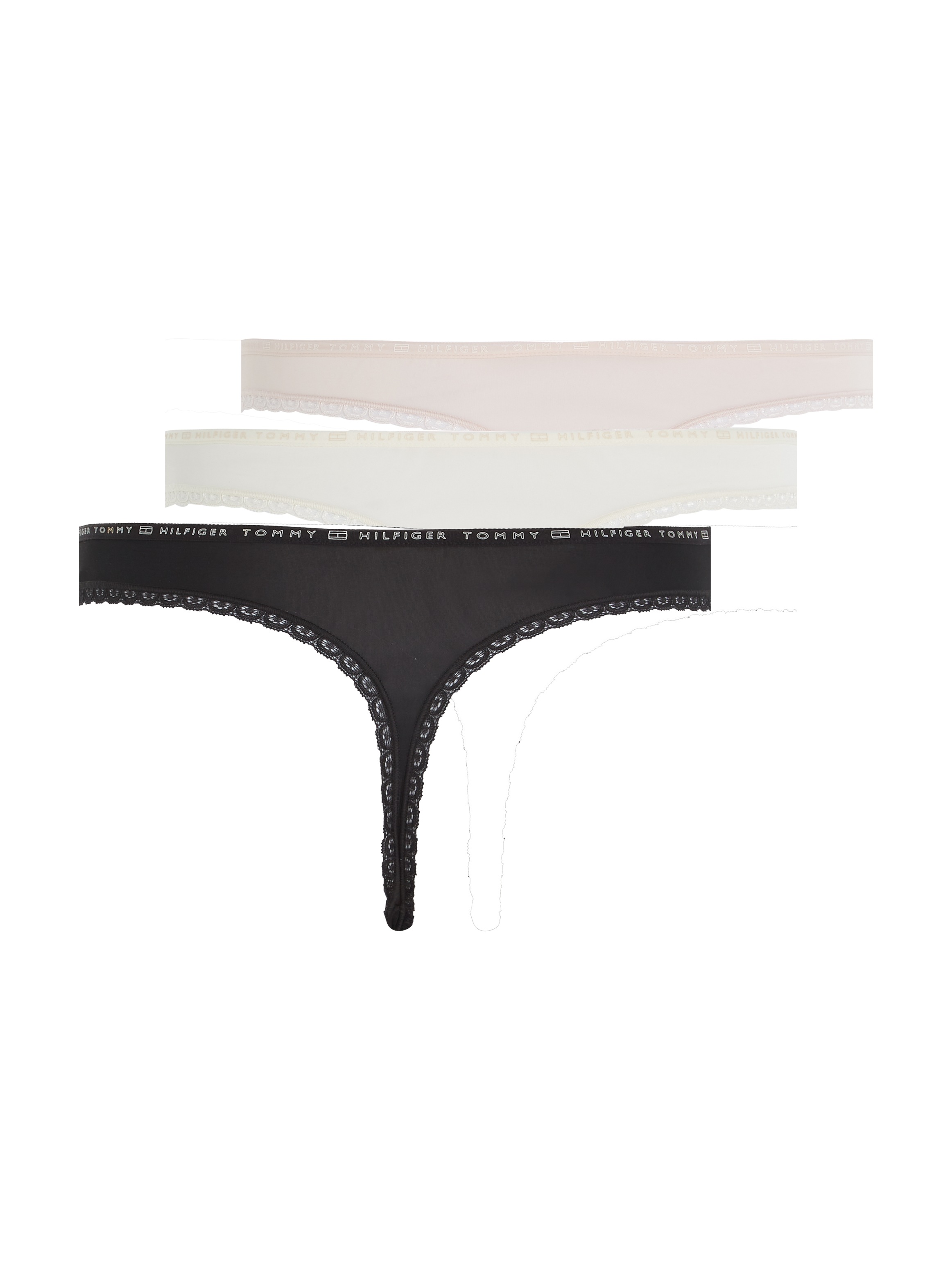 THONG«, | am online Slip St., & Beinabschluss mit zarter Spitzenkante Hilfiger (Packung, Tommy »3P Elastikbund bestellen 3er-Pack), Hilfiger Tommy 3 BAUR Underwear