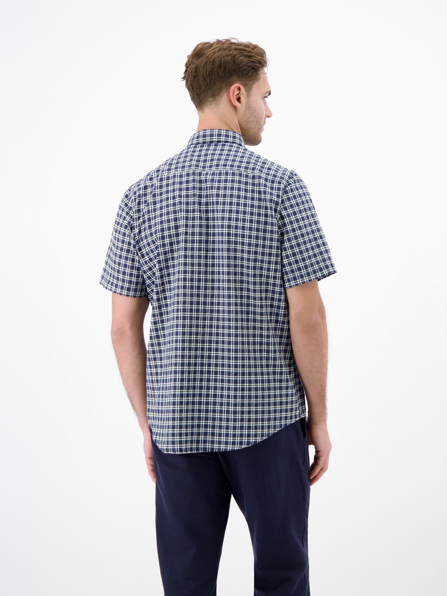 LERROS Kurzarmhemd "Kariertes Kurzarmhemd in Seersuckerqualität" günstig online kaufen