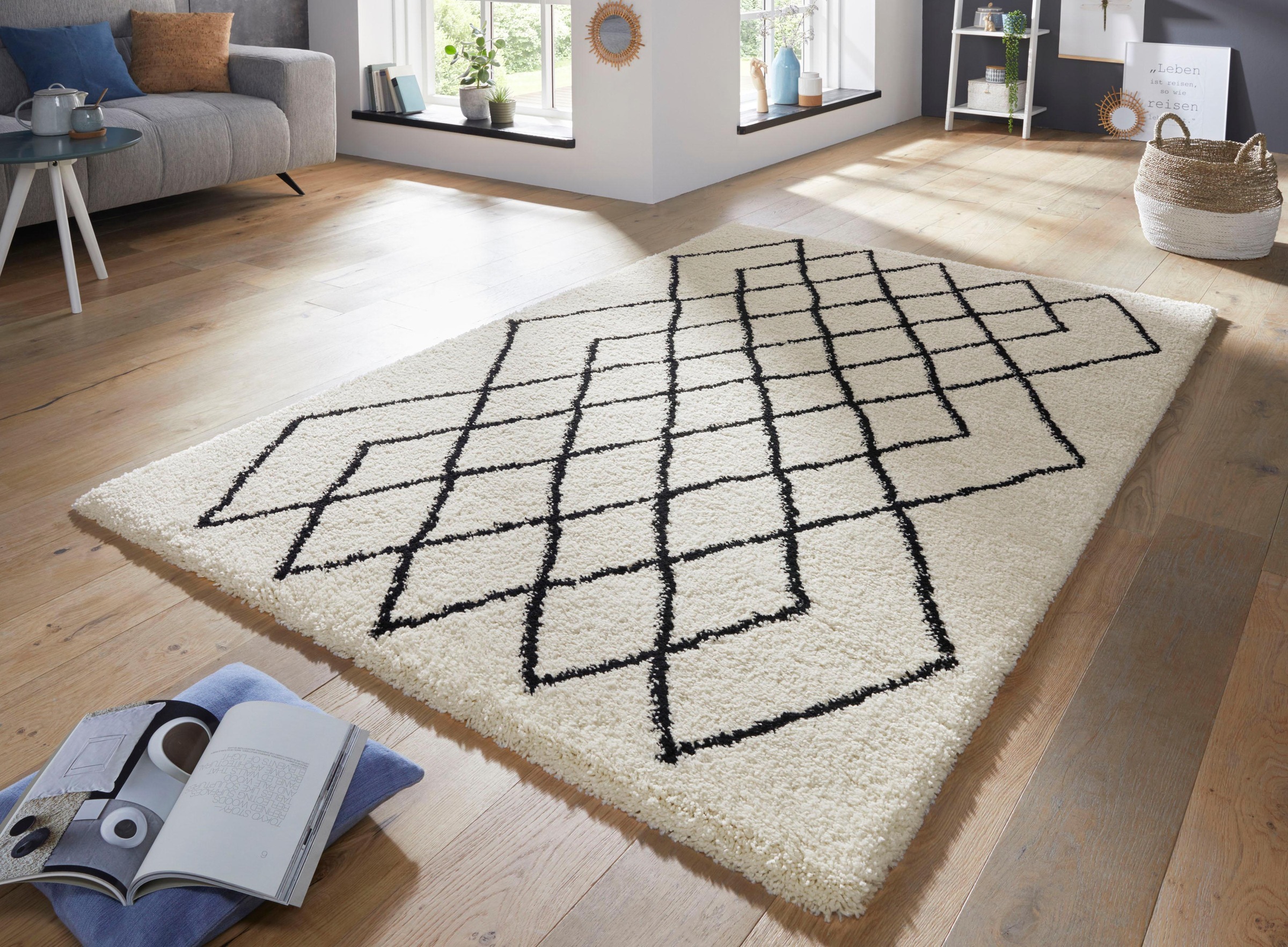 HANSE Home Teppich »Touch«, rechteckig, 35 mm Höhe, Rauten Design, besonders weich durch Microfaser, Robust, Pflegeleicht