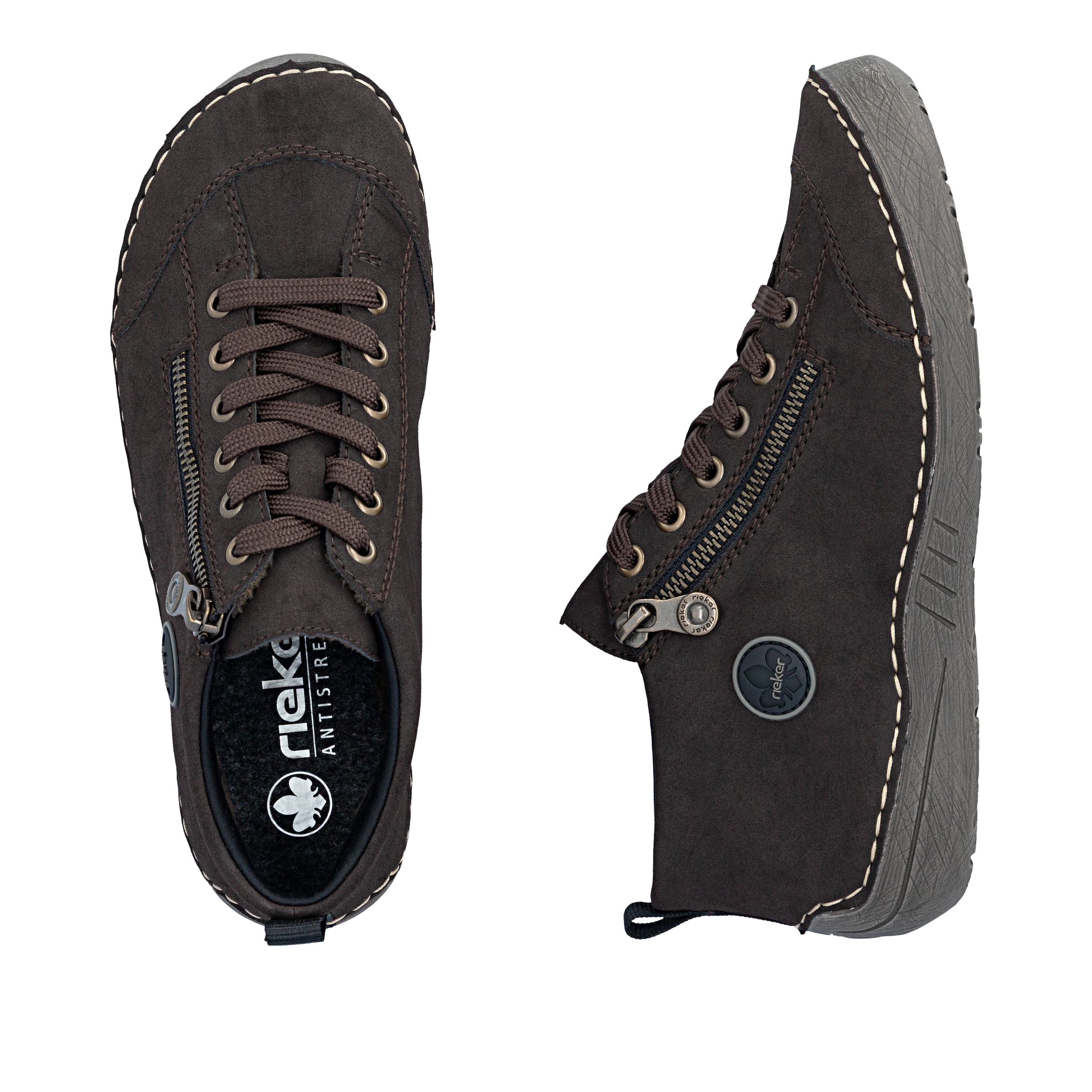 Rieker Schnürboots  Sneaker, Schnürschuh, Outdoorschuh mit Reißverschluss
