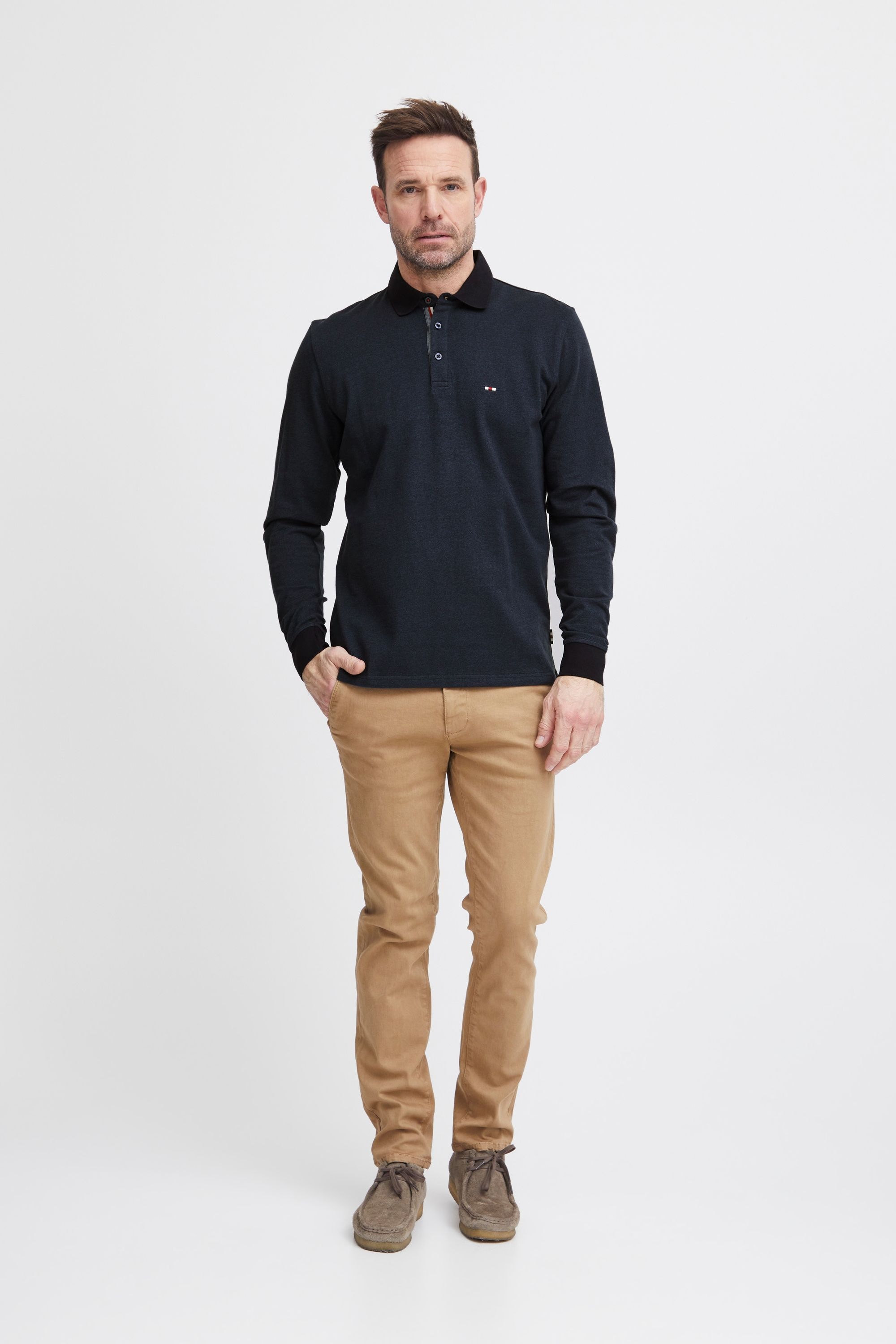 FQ1924 Longsleeve "Longsleeve FQPETER two tone polo pique LS" günstig online kaufen