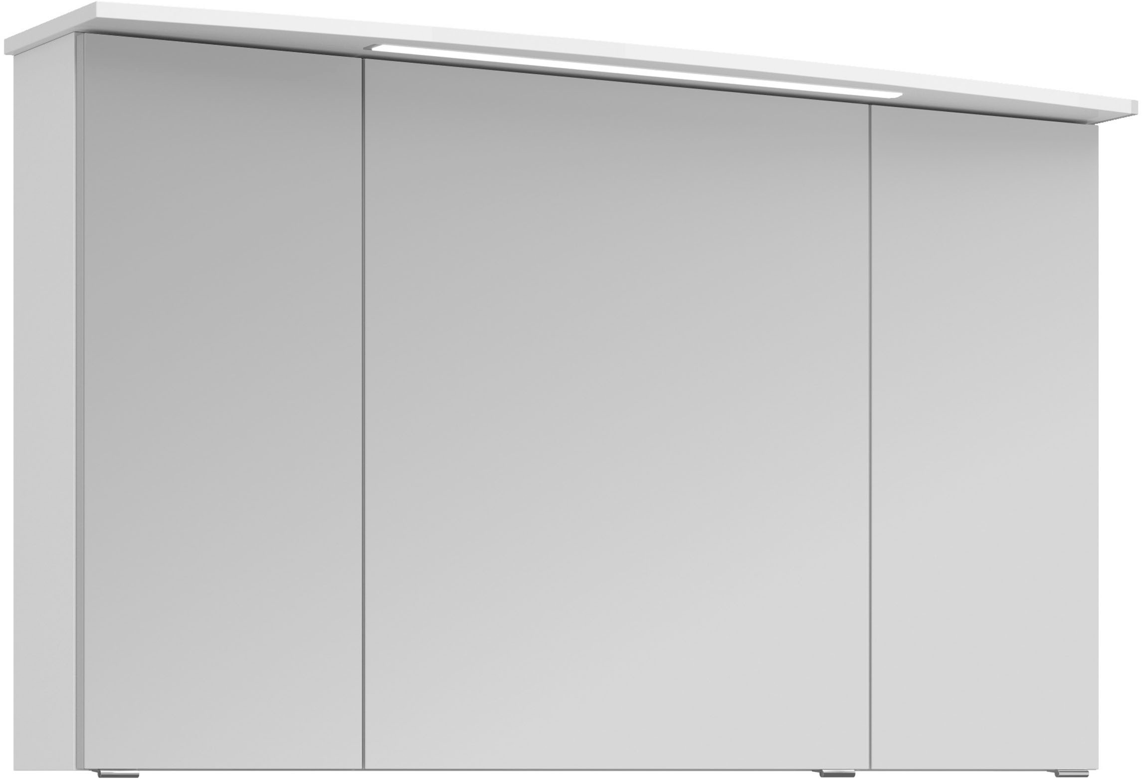 Saphir Badezimmerspiegelschrank »Serie 4010 Badezimmer-Spiegelschrank inkl. LED-Beleuchtung im Kranz«, Badschrank 142 cm breit, 3 Türen, 6 Glas-Einlegeböden, inkl Türdämpfer