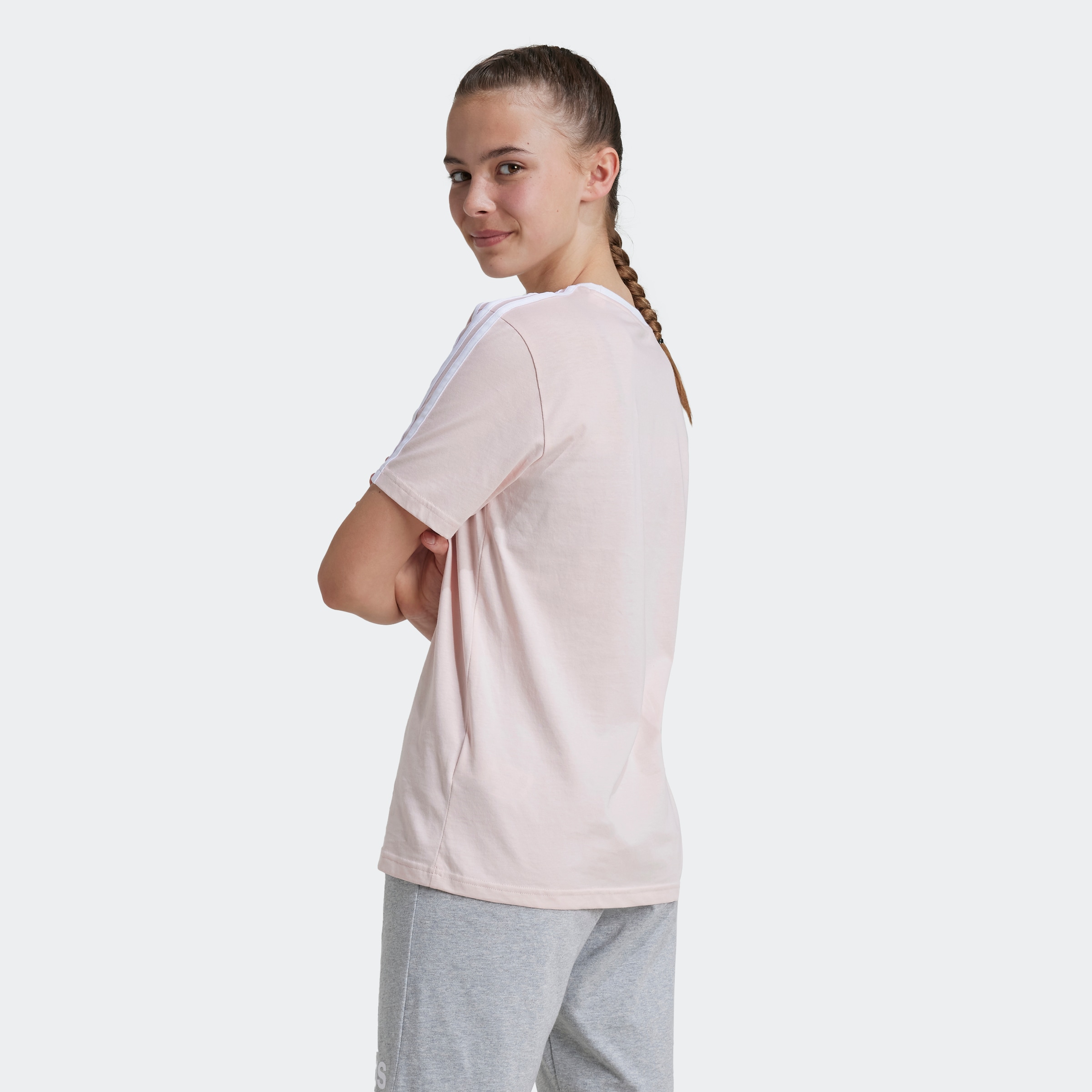 adidas Sportswear T-Shirt »ESSENTIALS 3-STREIFEN COTTON LOOSE FIT BOYFRIEND«