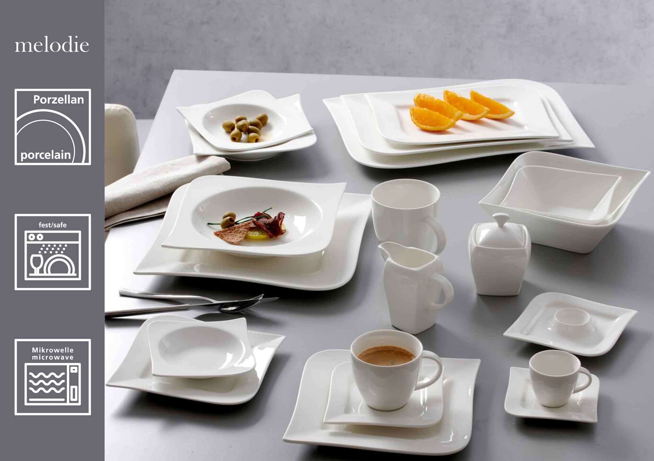 Ritzenhoff & Breker Tasse »Espressotassen mit Untertassen Melodie 80 ml 6er Set weiß«