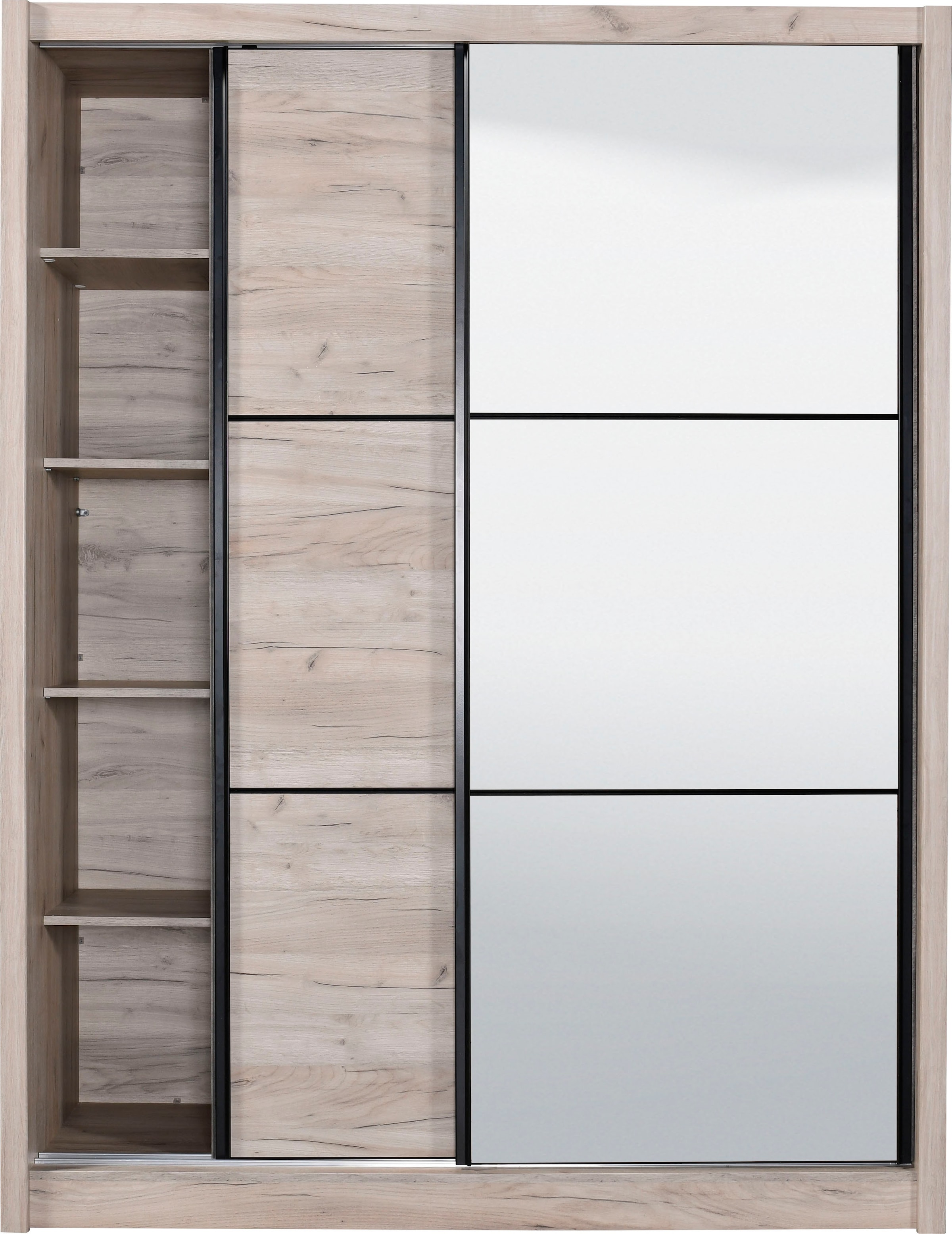 INOSIGN Schwebetürenschrank »Navara Kleiderschrank mit Spiegel Wäscheschrank Garderobe«, mit großzügiger Innenausstattung, FSC®-zertifiziert, in 3 Breiten