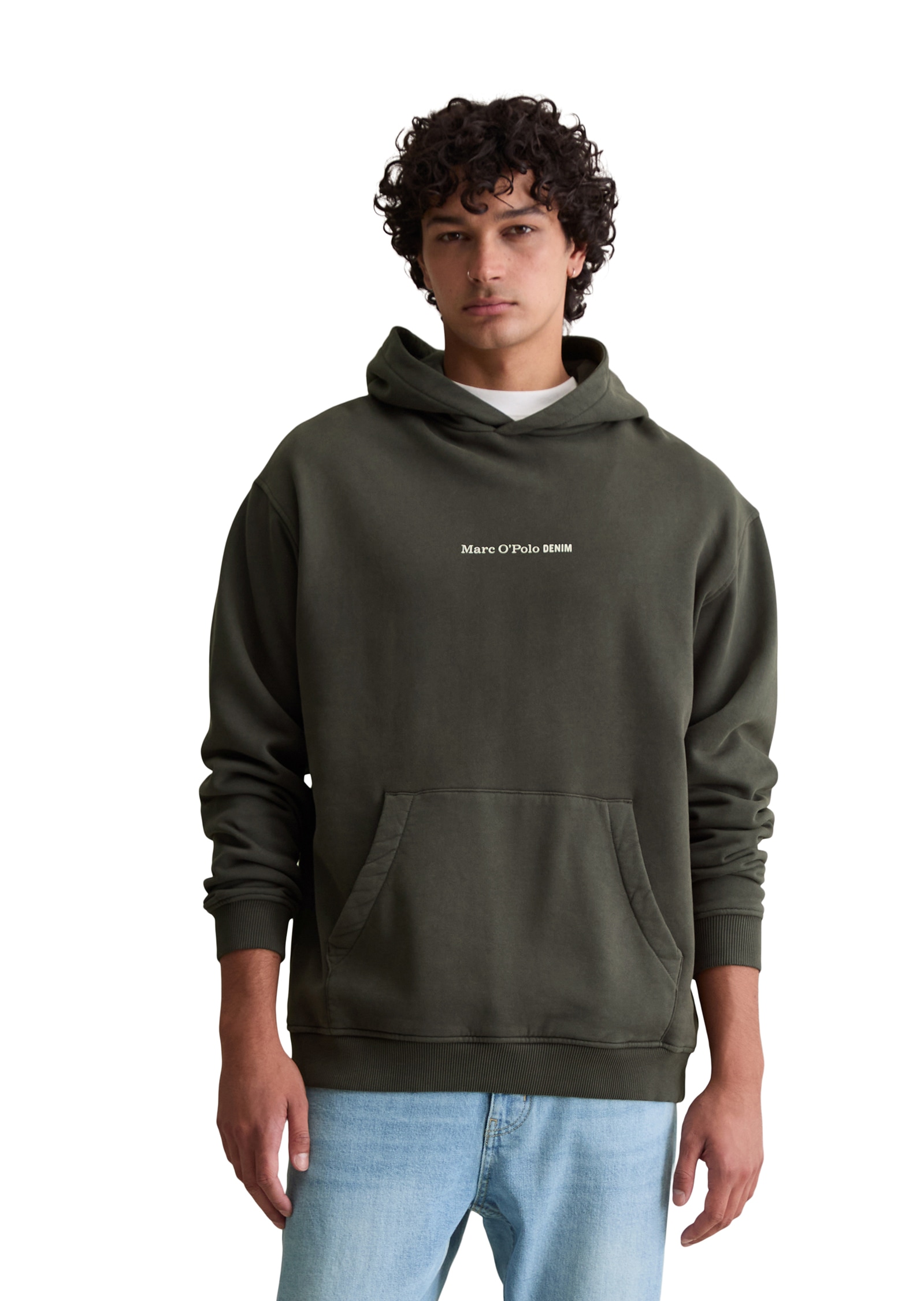 Marc OPolo DENIM Hoodie, relaxed fit, Kängurutasche, Logoschriftzug günstig online kaufen