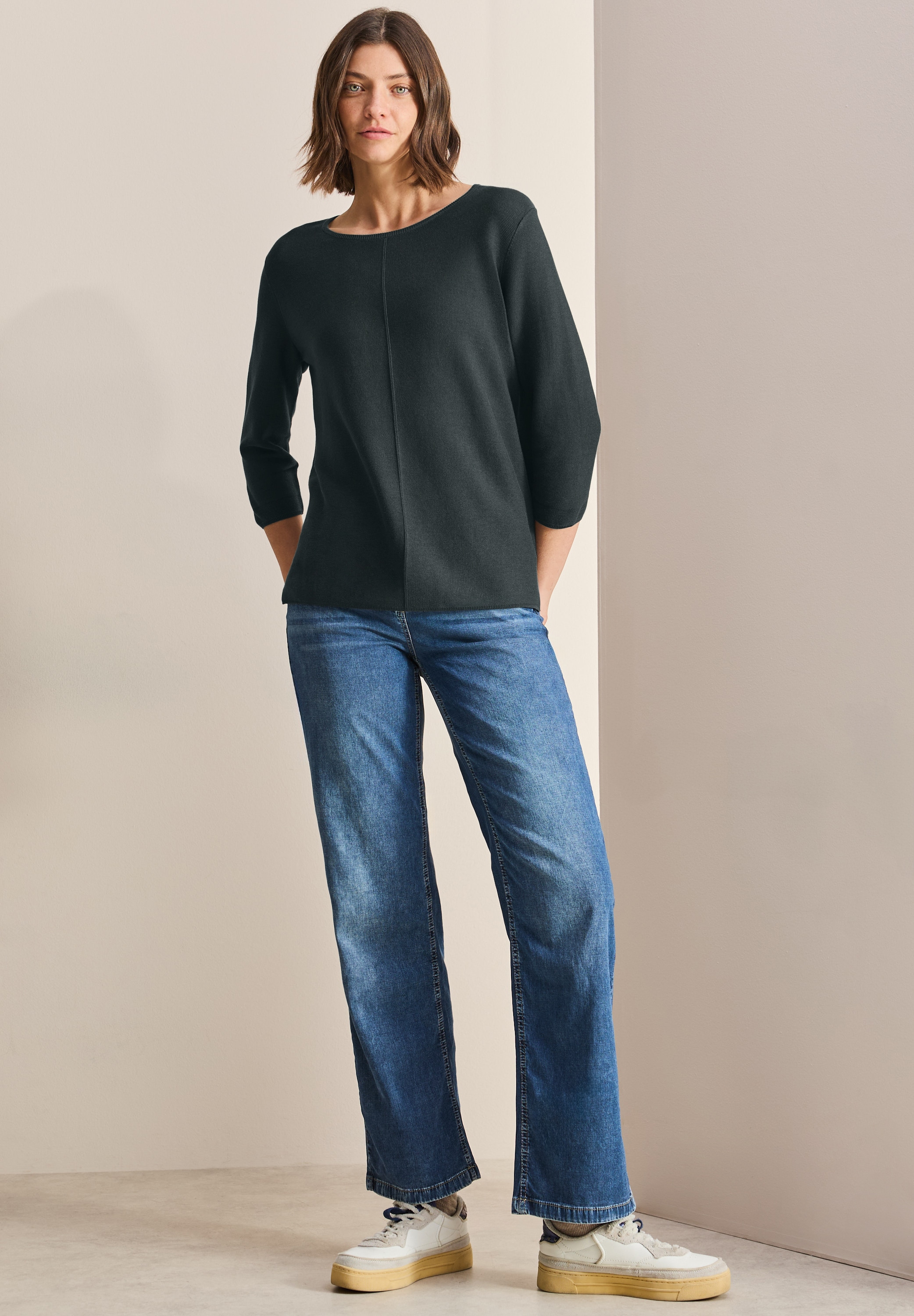 Cecil Strickpullover, mit 3/4-Arm und Rundhals
