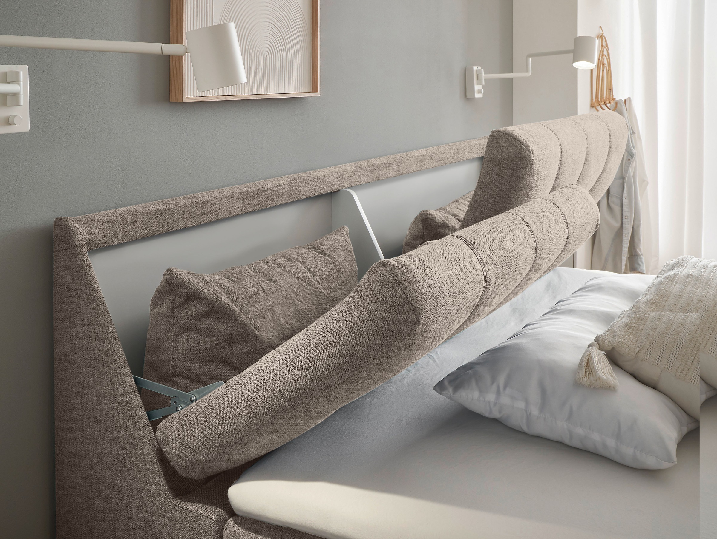 ED EXCITING DESIGN Boxbett »Atlantis«, mit Bettkasten und Stauraum im Kopfteil