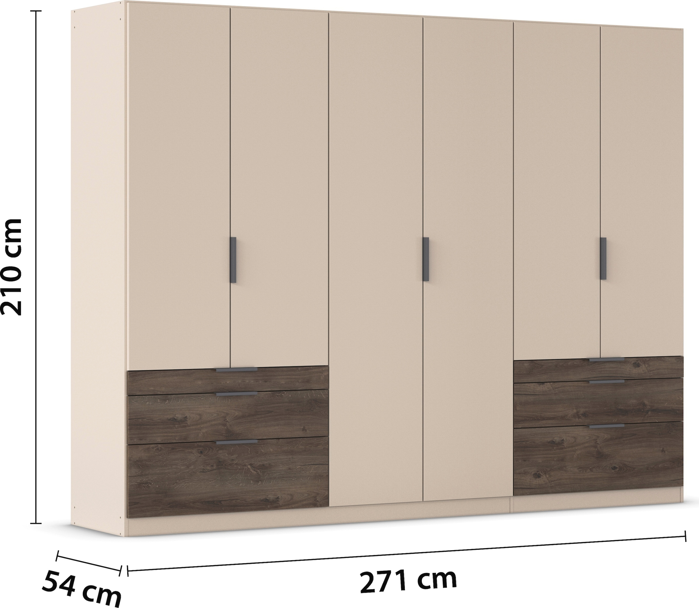 rauch Kleiderschrank »Koda«, (oberer Schubkasten mit praktischer Inneneinteilung), mit symmetrisch angeordneten Schubladen MADE IN GERMANY