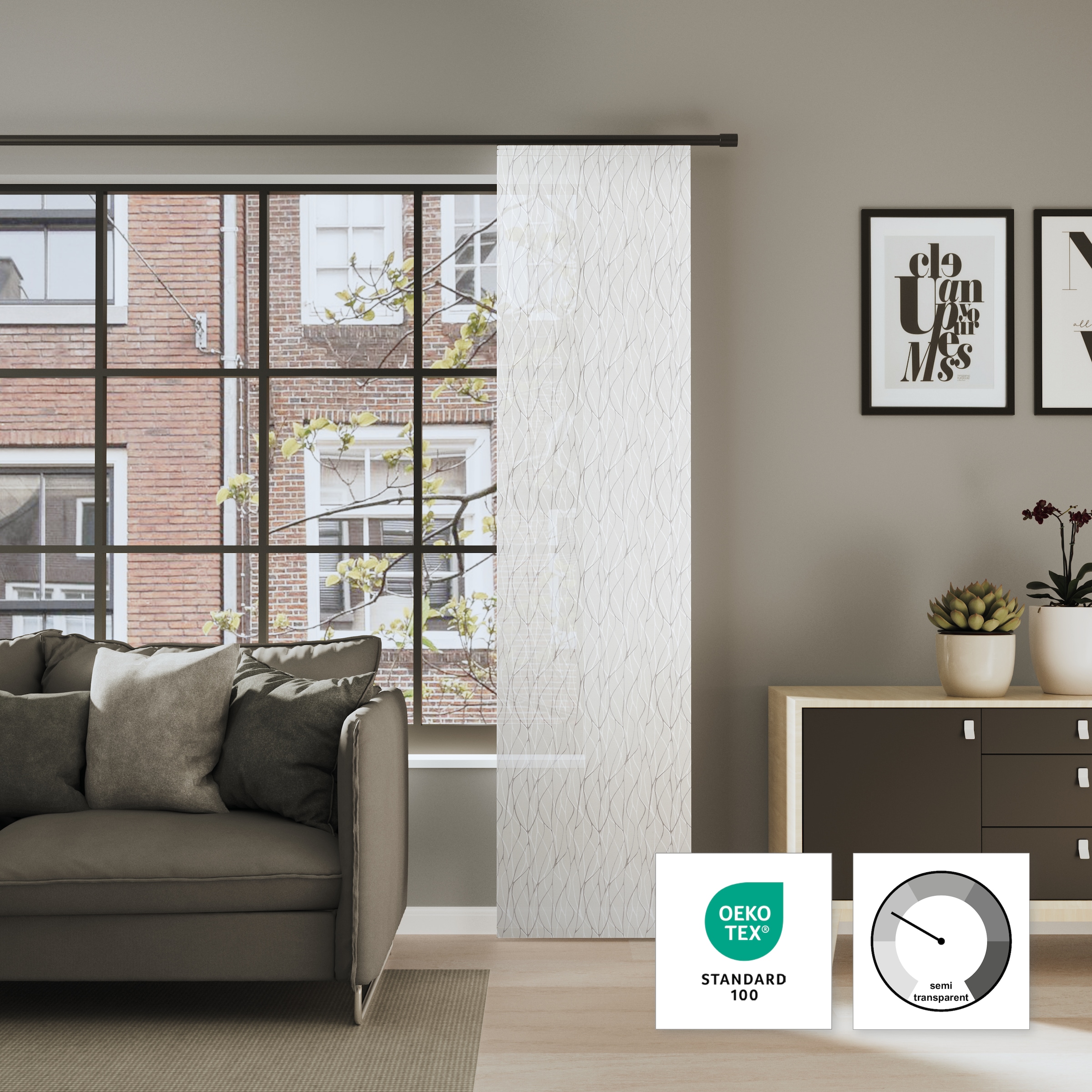 Neutex for you! Schiebegardine »LISKA« Paneelwagen 1 Stk. tlg. Moderner Druck im Scandi-Look
