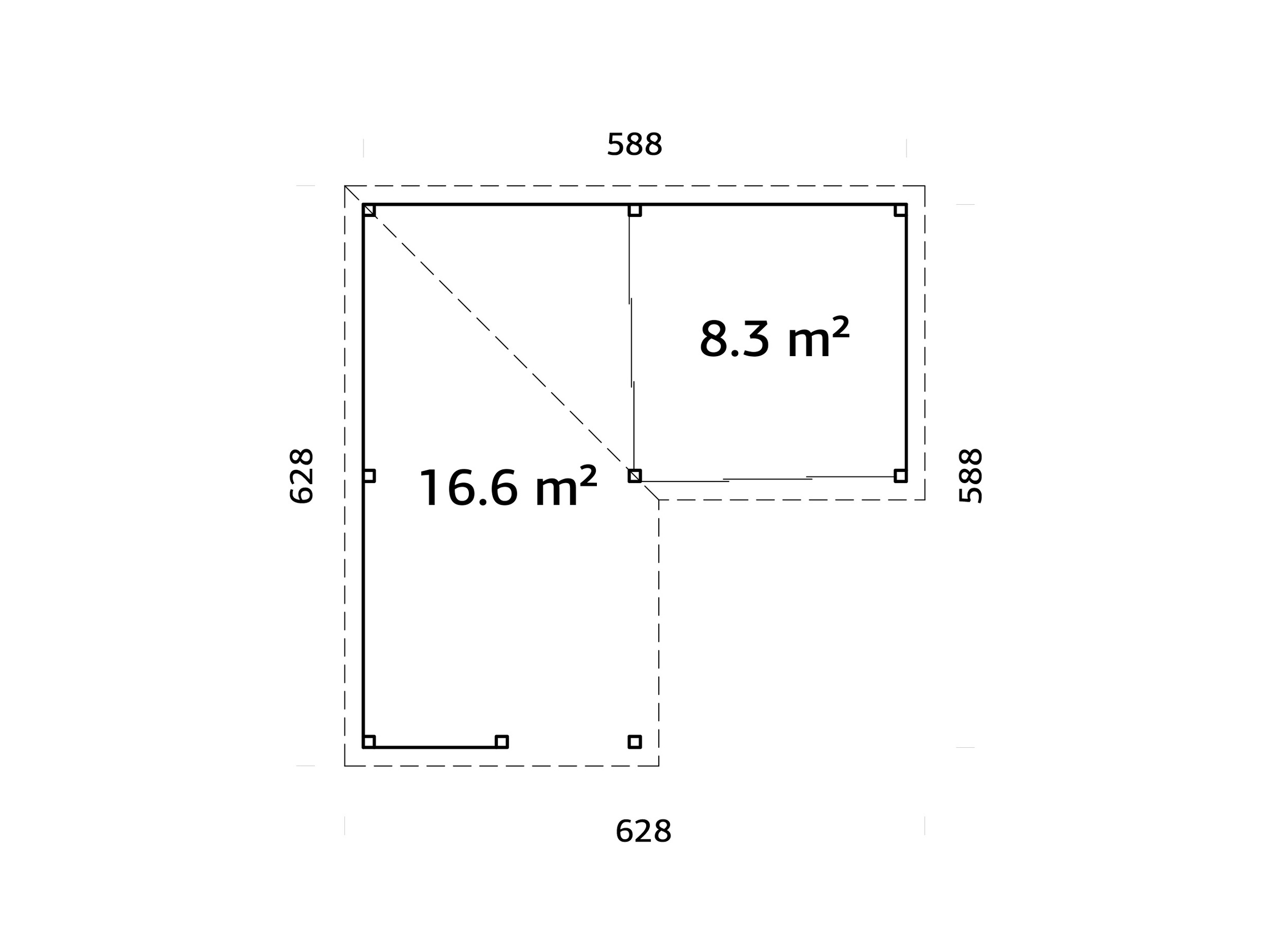 Palmako Gartenhaus »Lenna 24,9 m², Set 409 Slide«