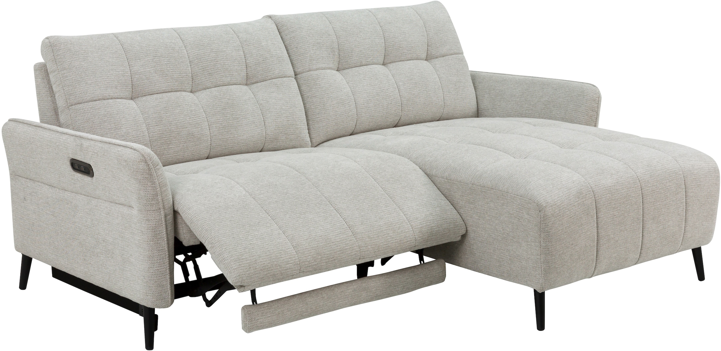 INOSIGN Ecksofa »DENIO 3-Sitzer, L-Form (Breite 209cm), elektr. Relaxfunktion, USB-A/C«, Liegefunktion durch Recliner, Federkernpolsterung