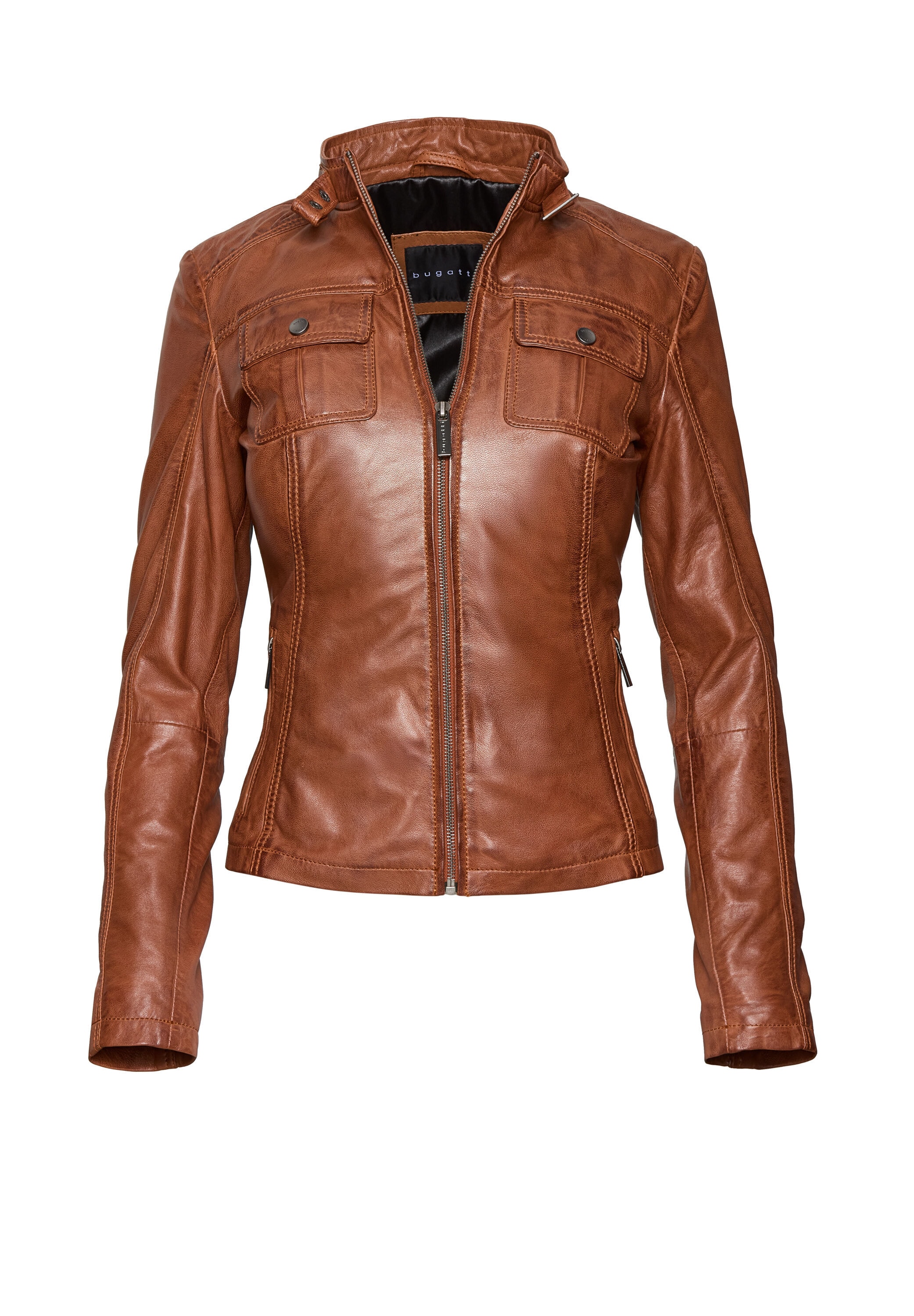 bugatti Lederjacke "bugatti Lederjacke" ohne Kapuze aus hochwertigem Leder