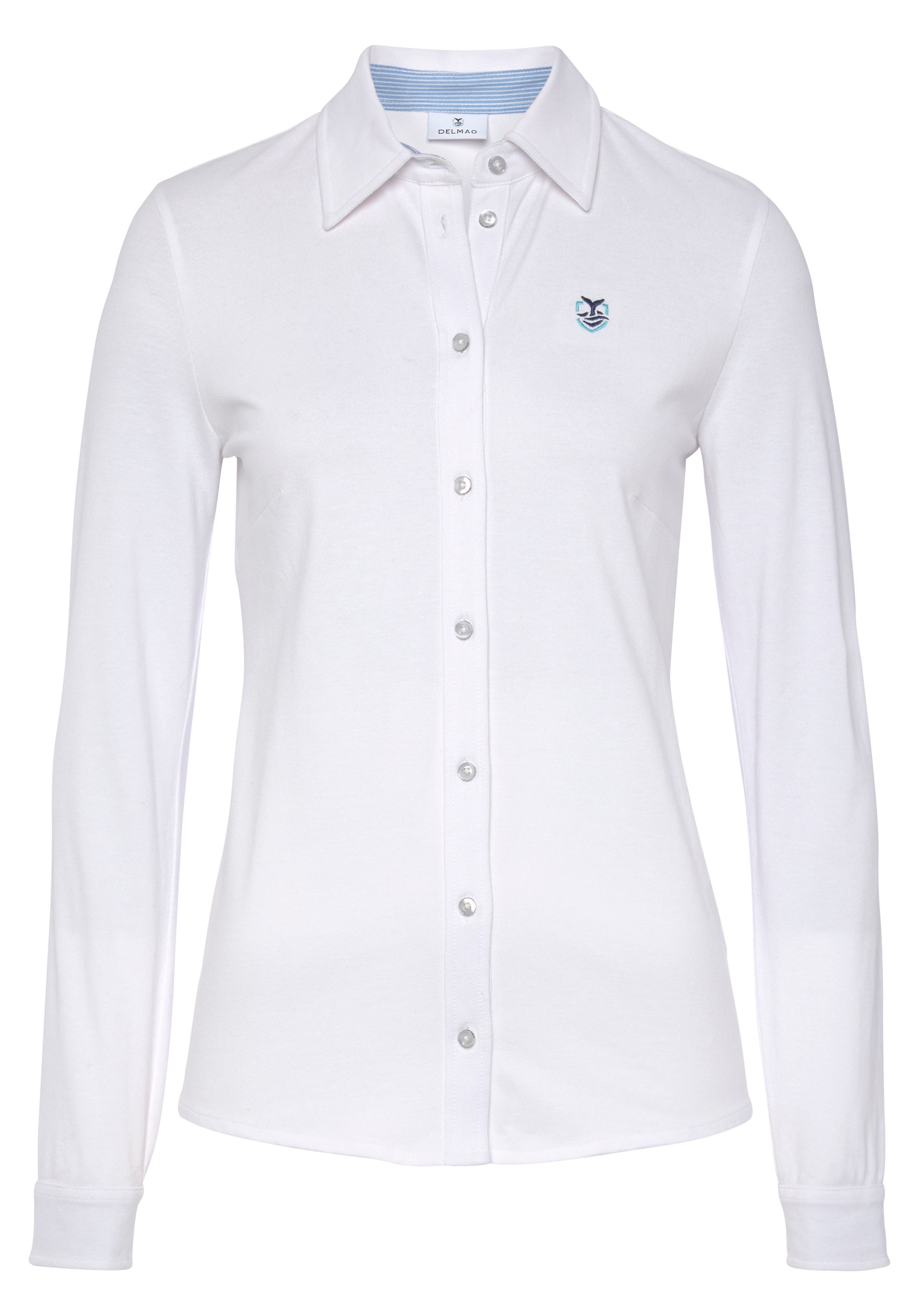 DELMAO Shirtbluse, mit Polokragen und Kontrastdetails ---NEUE MARKE! online  bestellen | BAUR