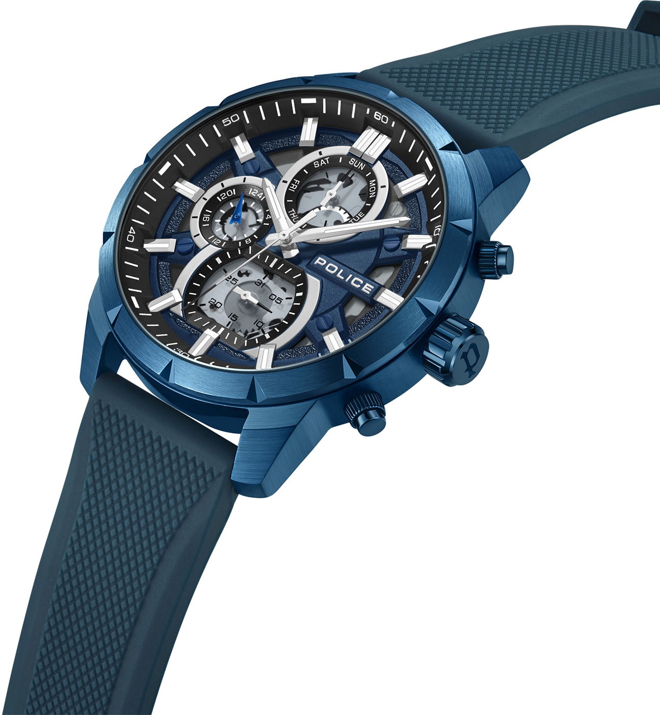 Police Multifunktionsuhr »NEIST«, Quarzuhr, Armbanduhr, Herrenuhr, Silikonarmband, analog