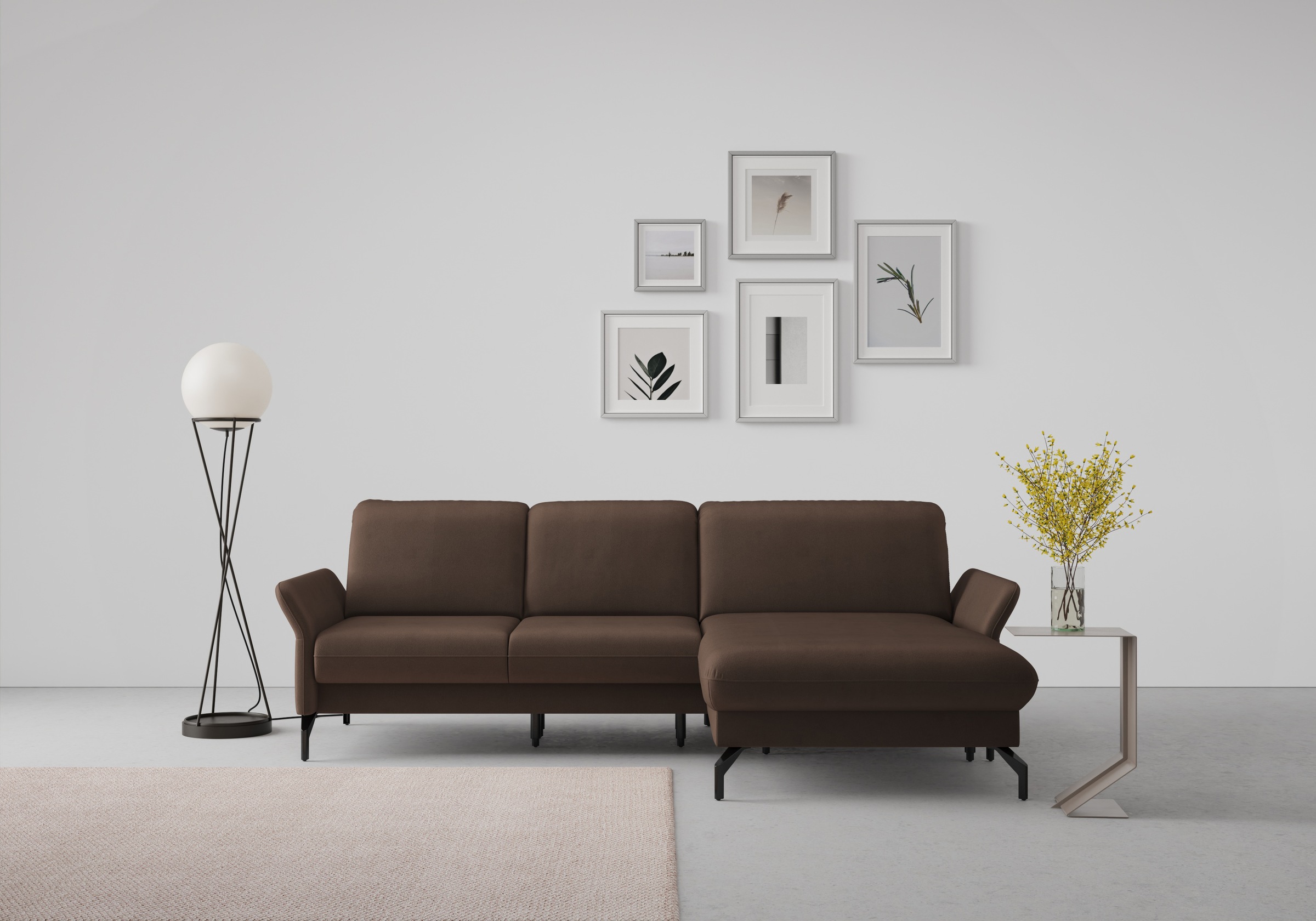 sit&more Ecksofa »Fashion L-Form«, wahlweise mit Kopfteilverstellung und Vorziehsitz, motorisch