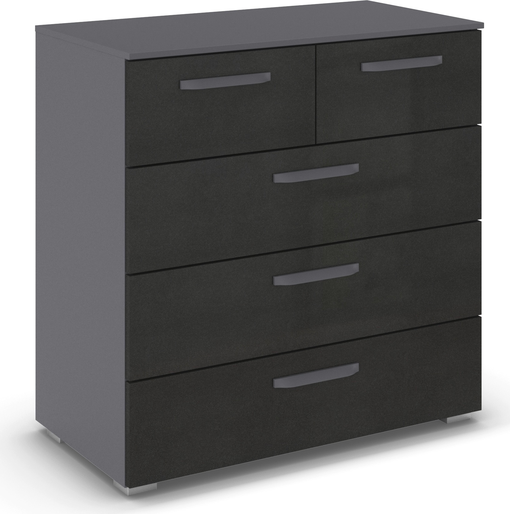 OTTO home Schubkastenkommode "Kommode Sideboard Schubladenkommode Schlafzimmerkommode OTELI" Breite 80 cm SOFT-CLOSE-FUNKTION, elegante Dekor- oder Hochglanzfront, mit 5 geräumigen Schubladen für viel Stauraum MADE IN GERMANY