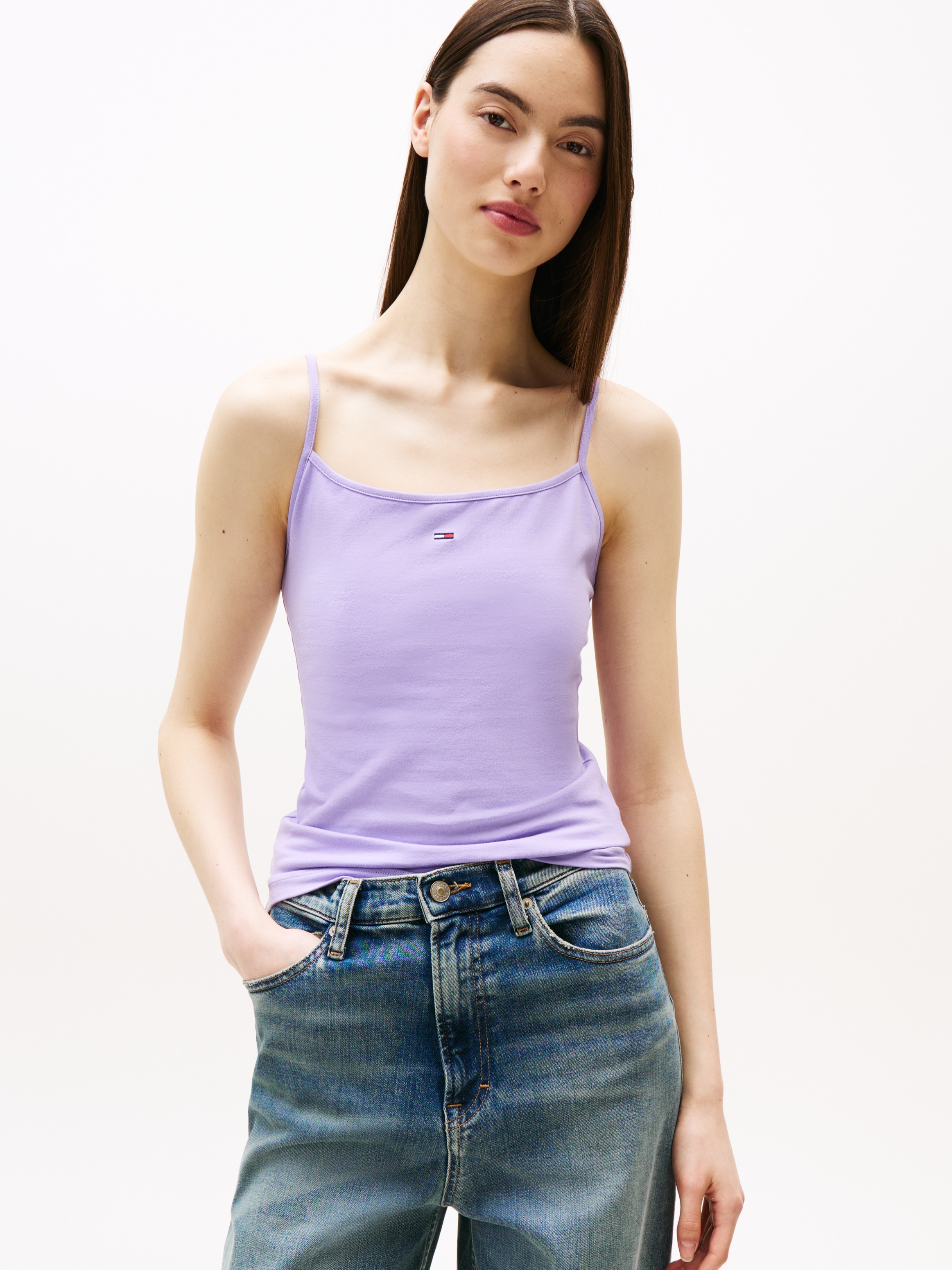 Tommy Jeans Spaghettitop "TJW ESSENTIAL STRAP TOP EXT", mit Logostickerei günstig online kaufen
