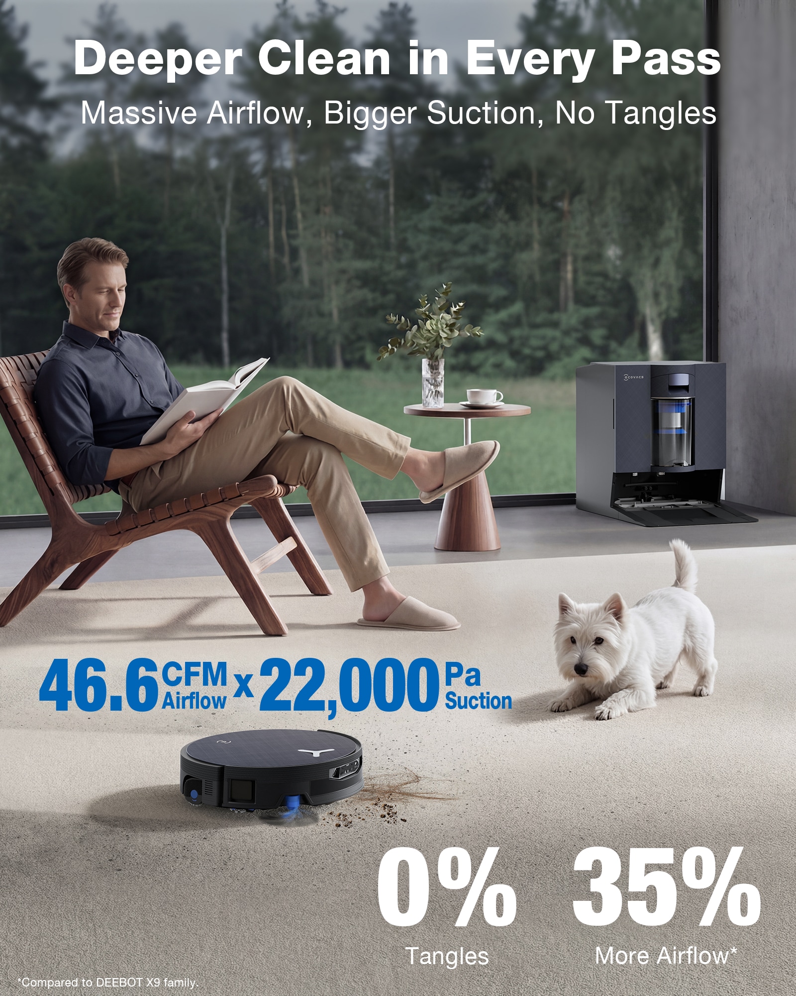 ECOVACS Nass-Trocken-Saugroboter »DEEBOT X12 OmniCyclone, FocusJet-Technologie« 25cm, Wischrolle, OmniCyclone Station (beutellos), Haustierfreundlich