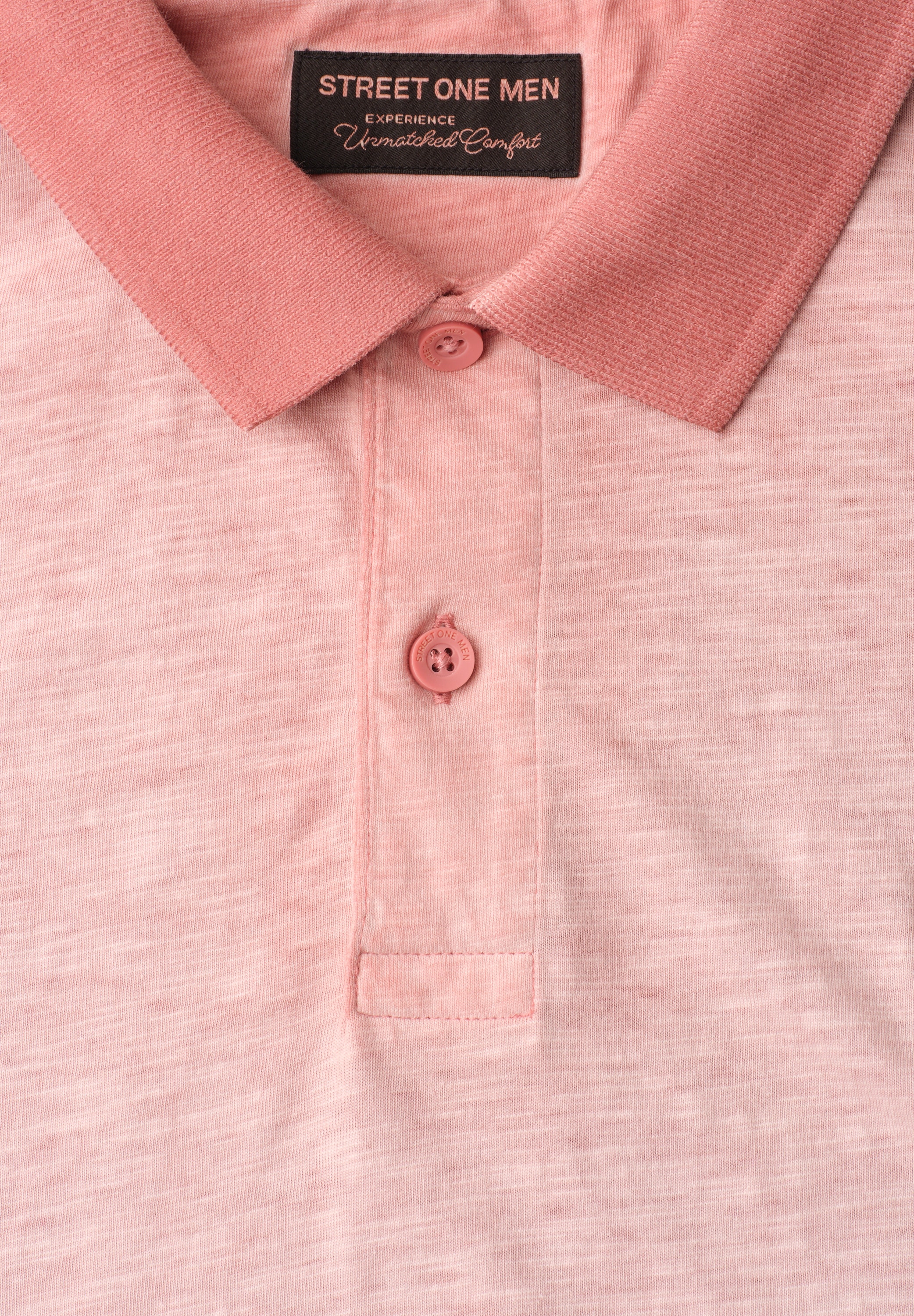 STREET ONE MEN Poloshirt in washed Optik