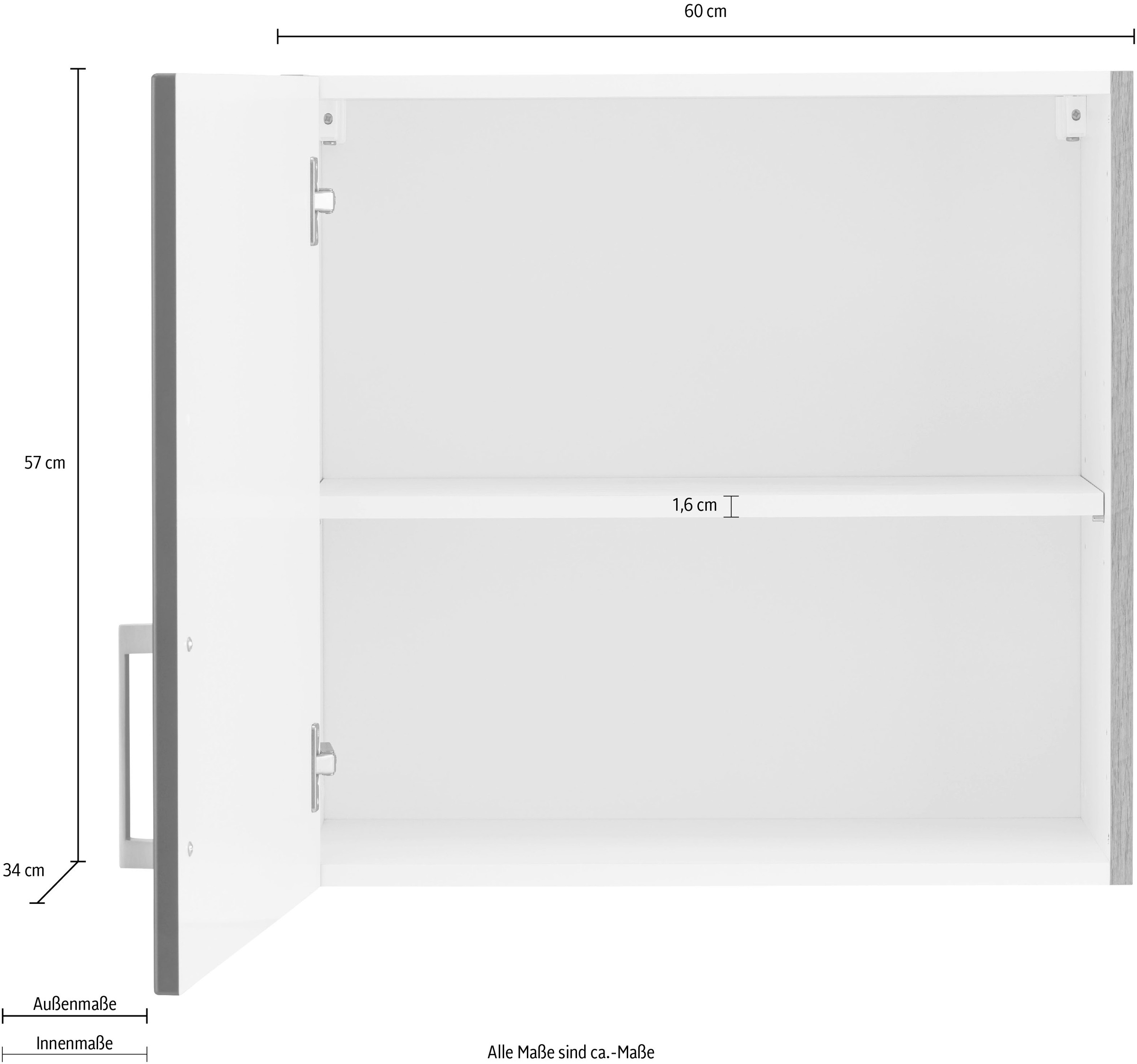 KOCHSTATION Hängeschrank »KS-Tinnum«, 60 cm breit, MDF-Fronten, Metallgriff