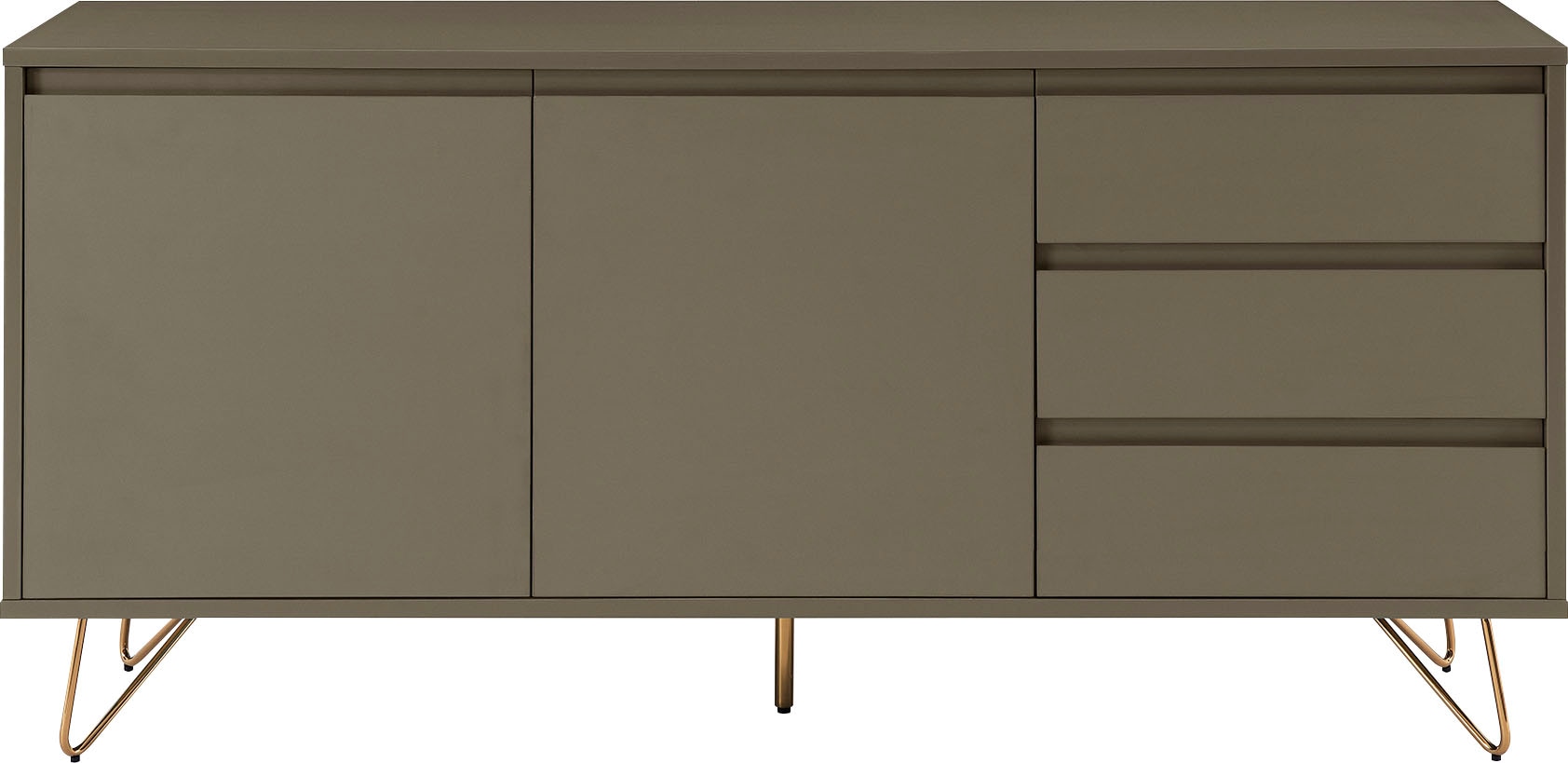 SalesFever Sideboard, Kommode mit Haarnadelbeine aus Metall mit Messinglegi günstig online kaufen